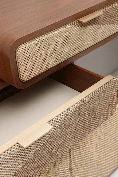 Cane Embroidery Vanity Dresser