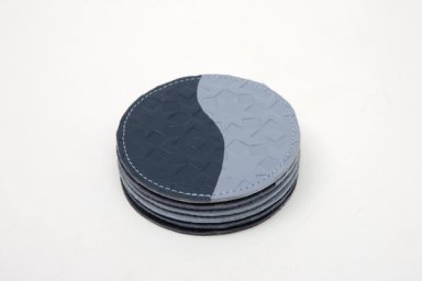 Blue Horizon Embossed Leather Coaster