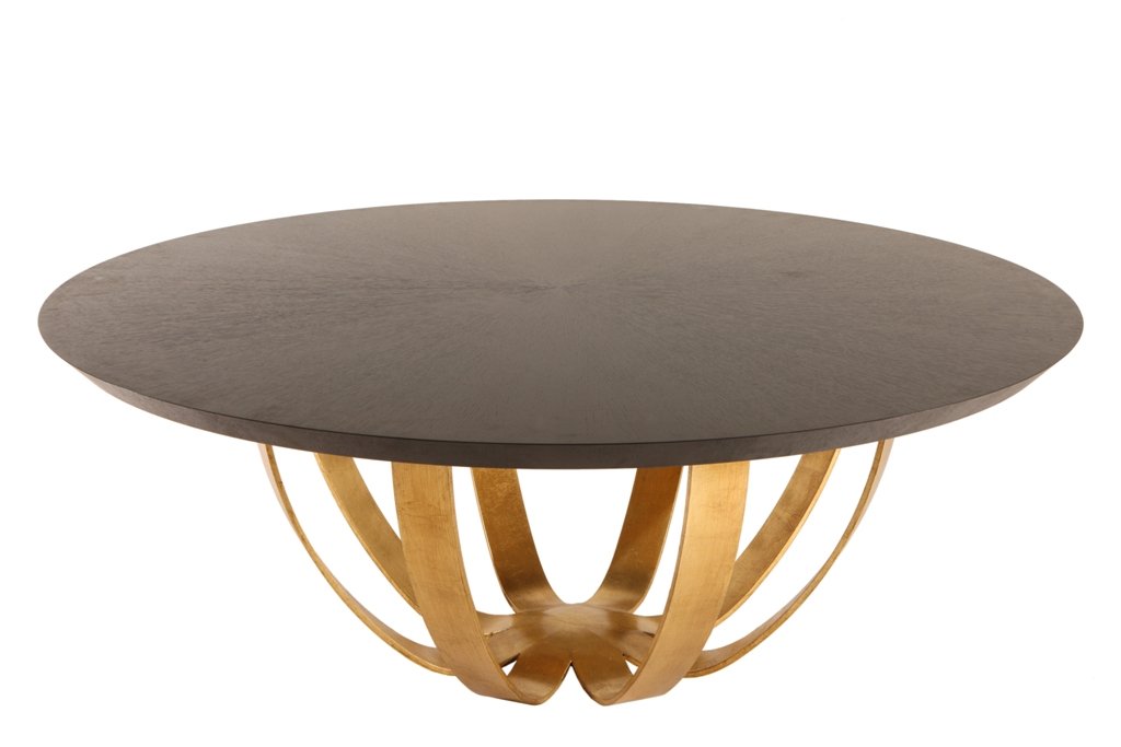 WEB DINING TABLE GOLD LEAF BASE ANGLE VIEW