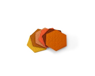 Embossed Leather Coaster Hexagon