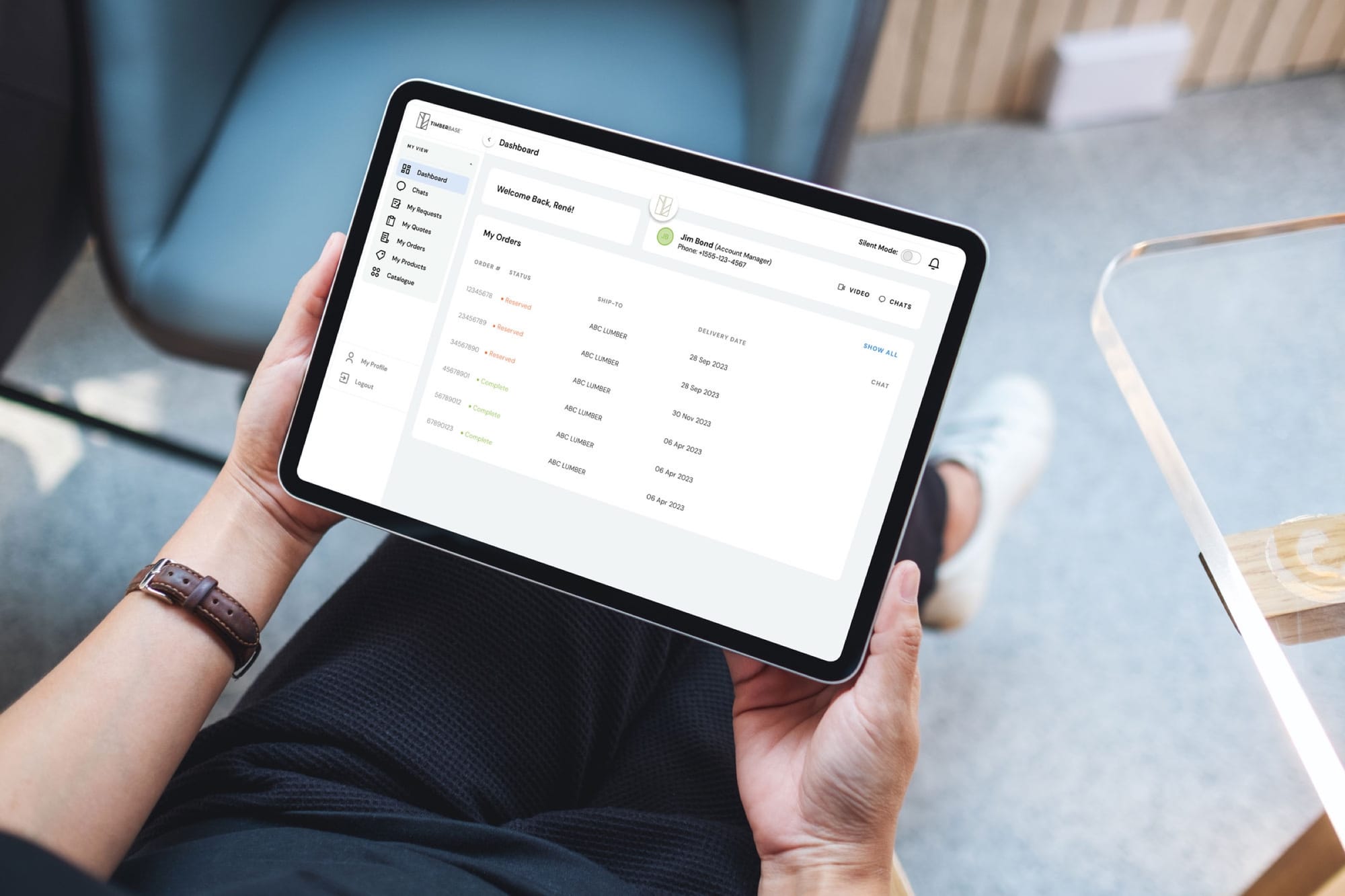 The Gofari inventory dashboard open on a tablet