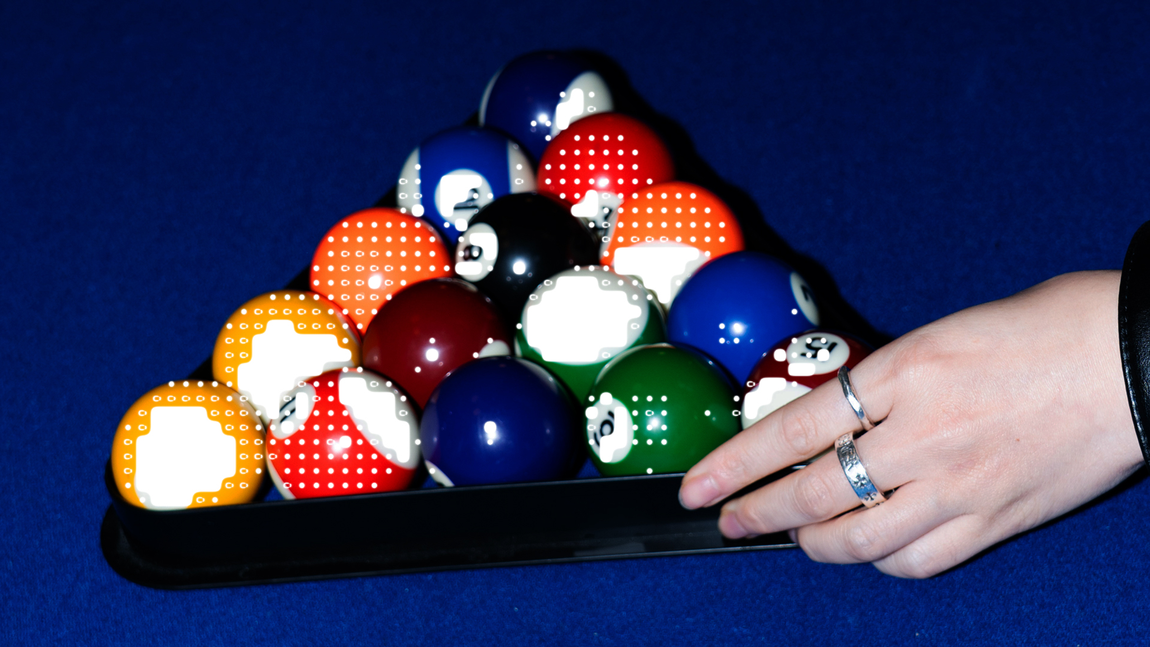 pool balls on table