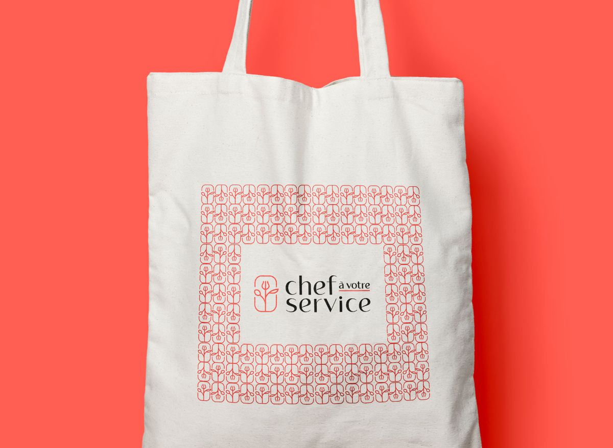 Motif personnalisé pour Chef à votre service. Graphisme.