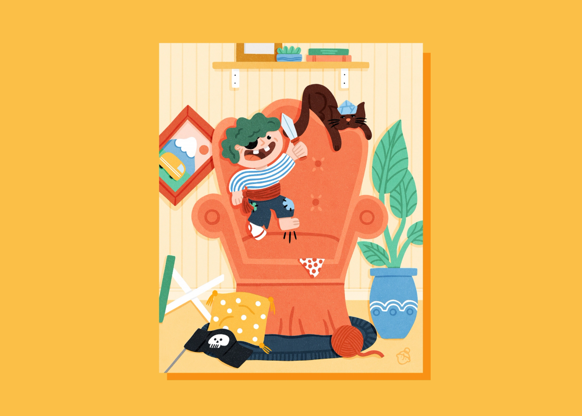 Illustration «Au salon, moussaillon!» de Petit Strudel.