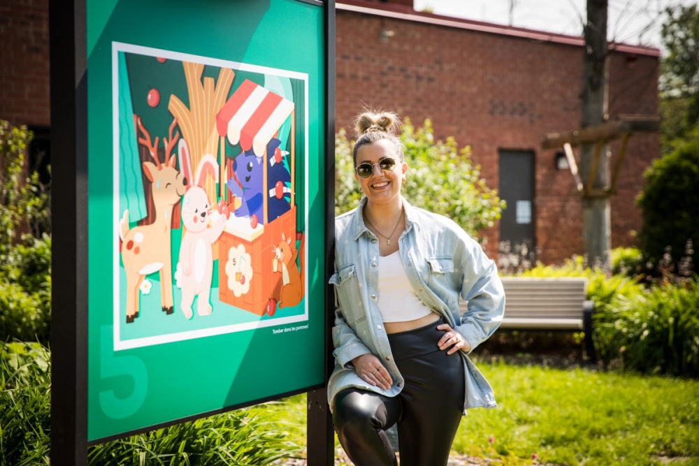 Valérie Trudel, alias Petit Strudel, à l'exposition «Histoire sans mots» de Candiac.