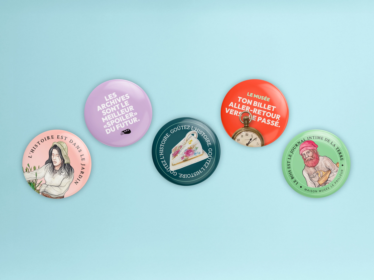 Macarons promotionnels pour la Maison LePailleur à Châteauguay.