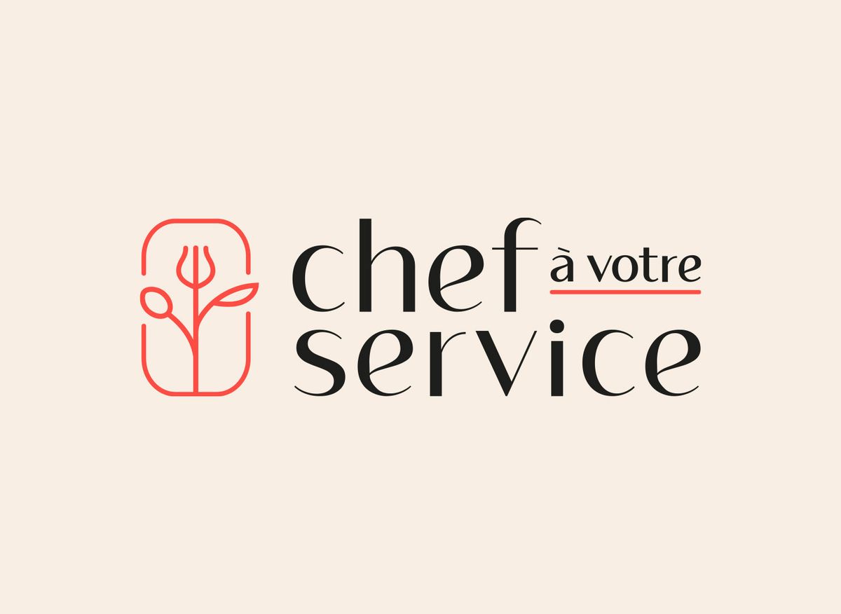Logo et image de marque de Chef à votre service. Graphisme.
