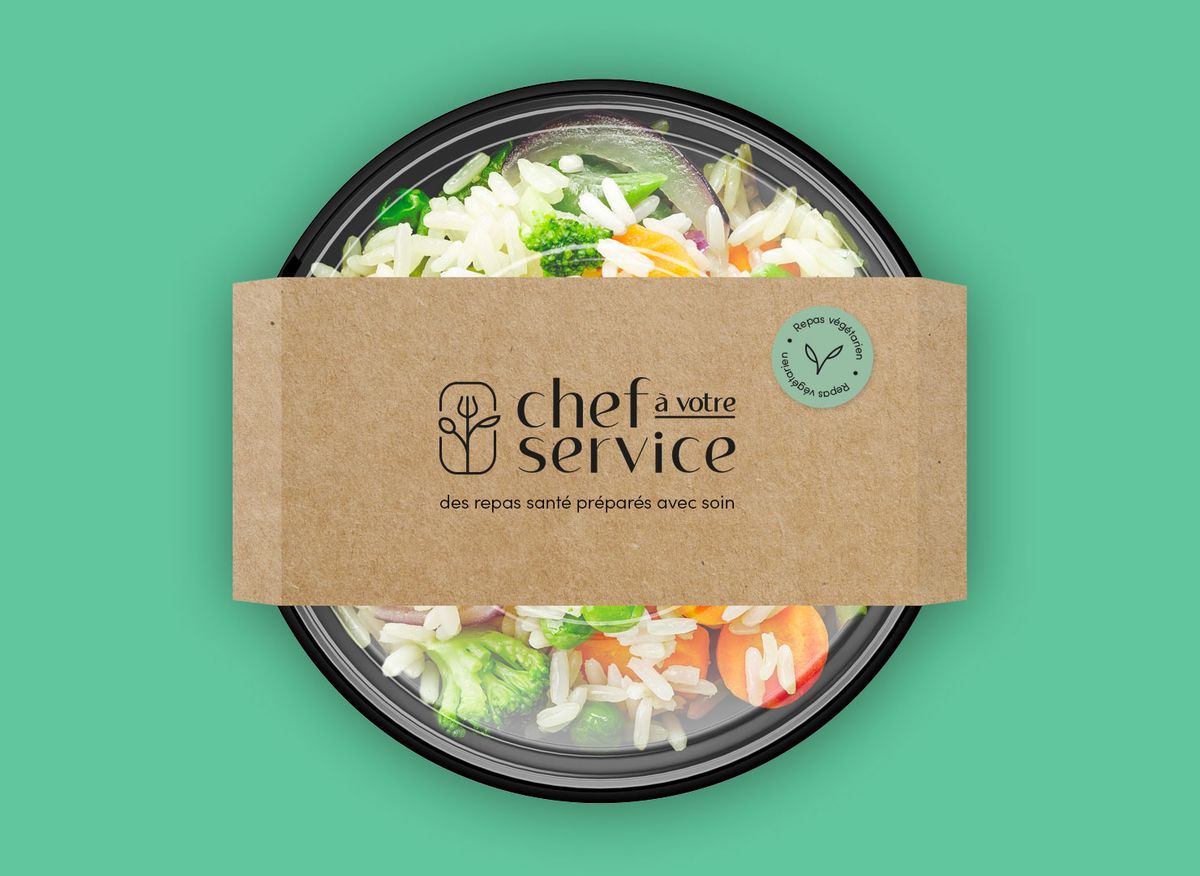 Emballage de produits alimentaires pour Chef à votre service. Graphisme.