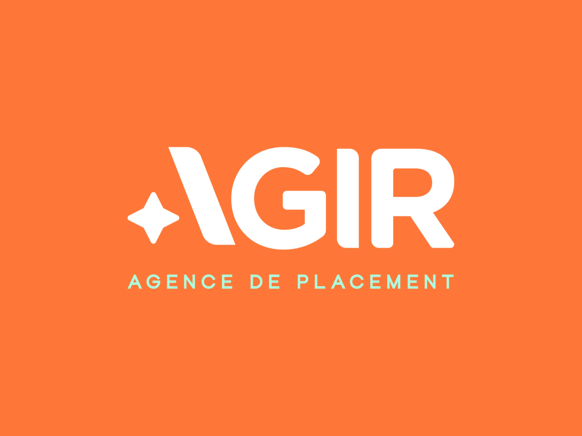 Logo et image de marque de l’Agence Agir, agence de placement, par Petit Strudel.