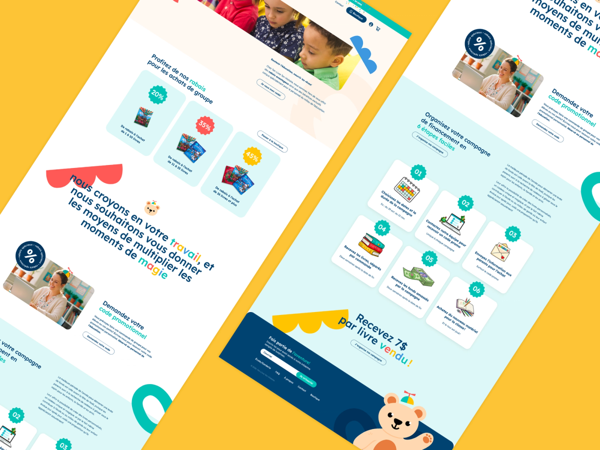 Page web Éducation de l'entreprise de livres personnalisés Ton livre ton histoire