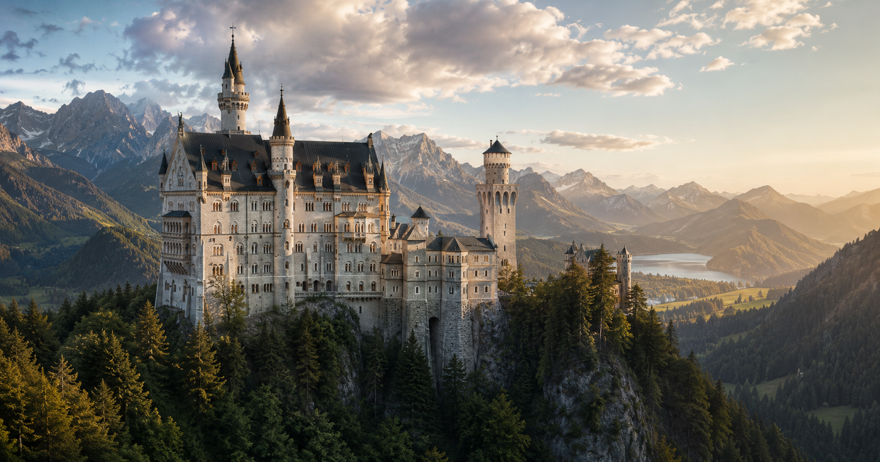 Ein Portaitfoto des berühmten Schloss Neuschwanstein.