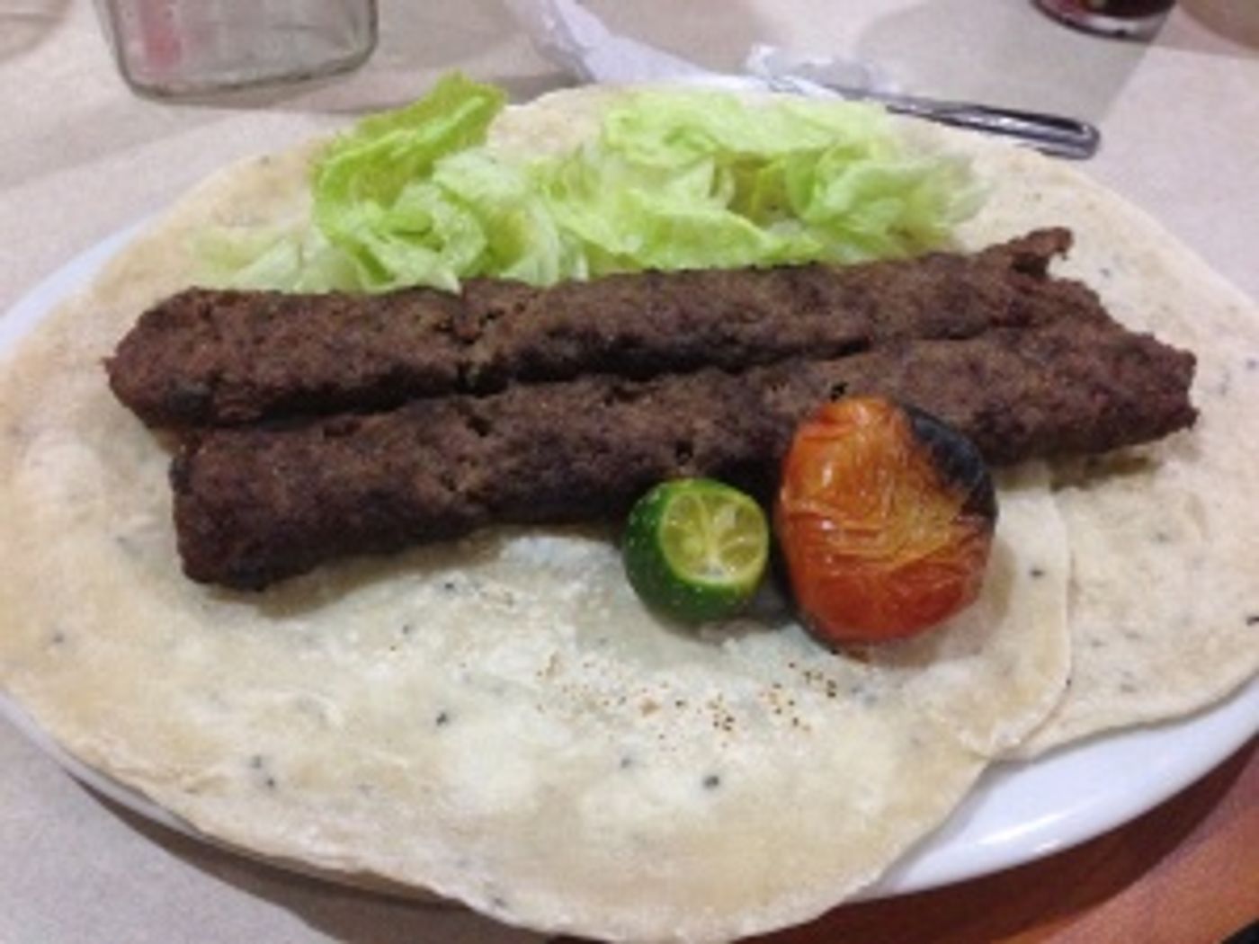 Special Chelo Kaba Koobide with Pita Bread instead of rice