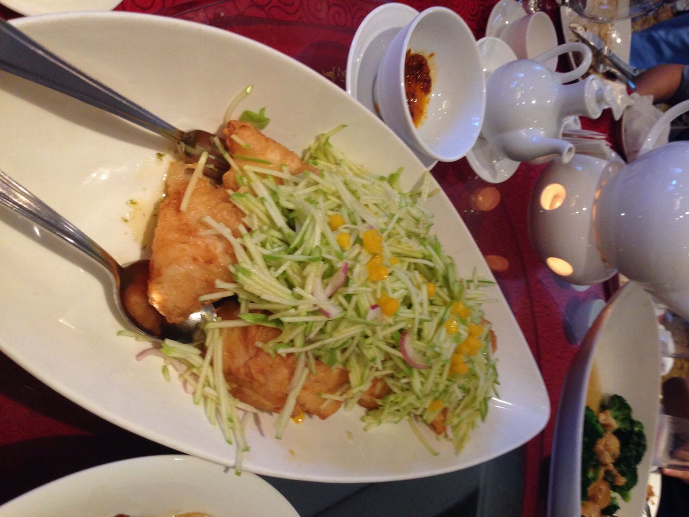 Pan-fried Codfish fillet in Apple Fruit Sauce