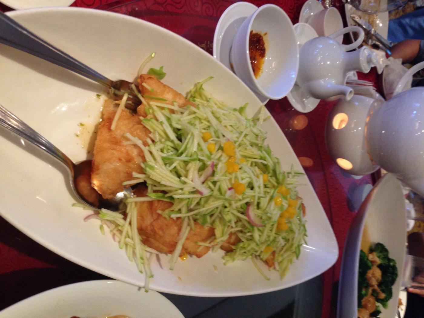 Pan-fried Codfish fillet in Apple Fruit Sauce