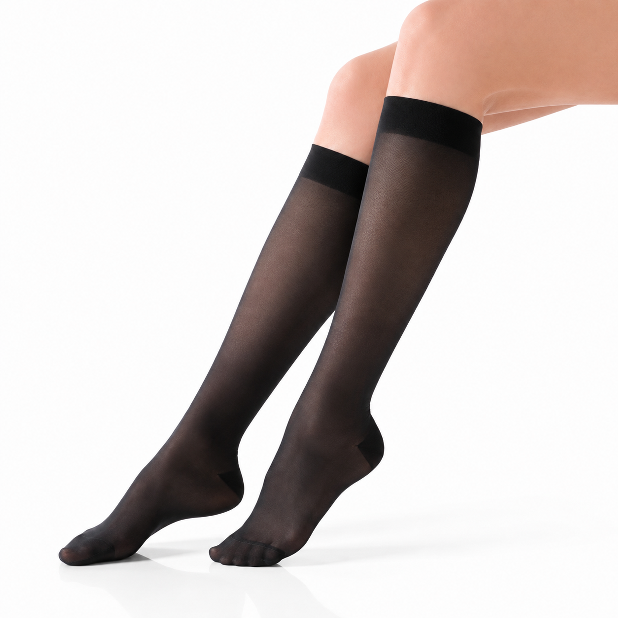 Sheer Medical Grade 20-30 mmHg Graduated Compression Socks high quality Knee High socks for travel /long standing thumbnail 5