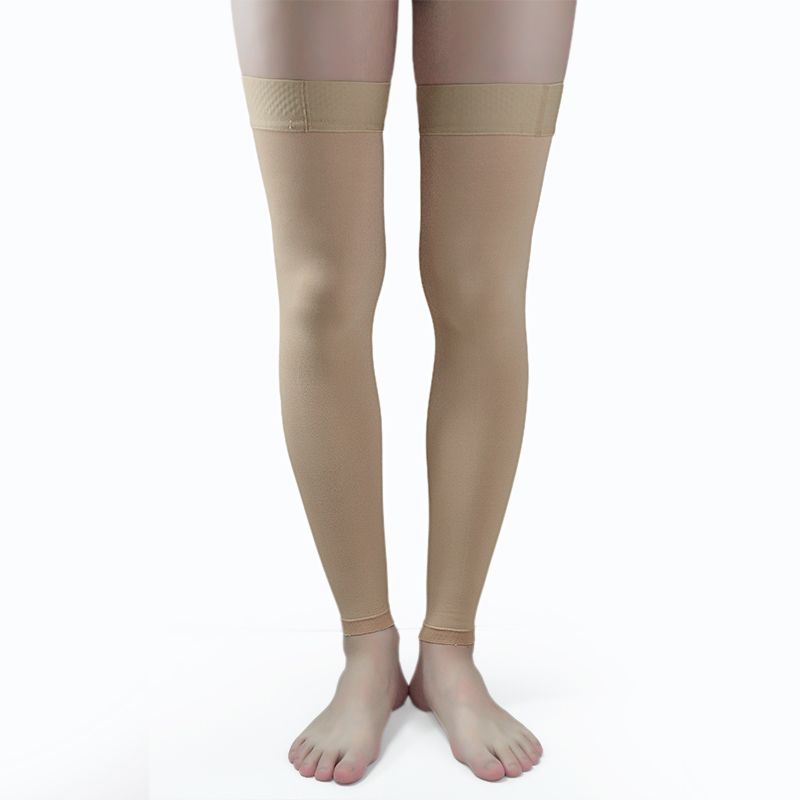 Medical Compression Stockings for Women 20-30mmHg Varicose Vein Pantyhose Knee High with Anti Slip Silicone Band Graduated