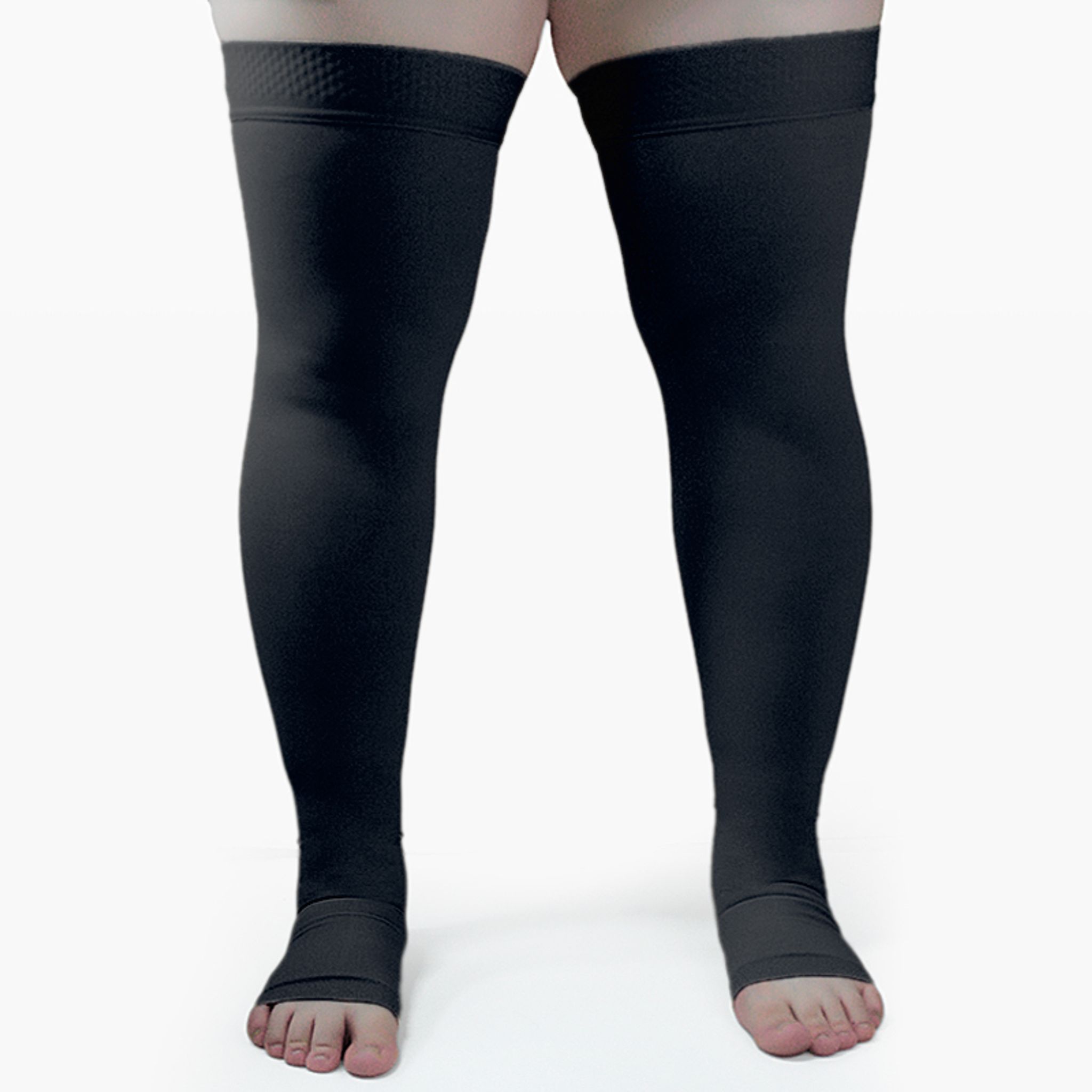 Thigh High Open Toe Compression Stockings 20-30mmHg for Varicose Veins thumbnail 2