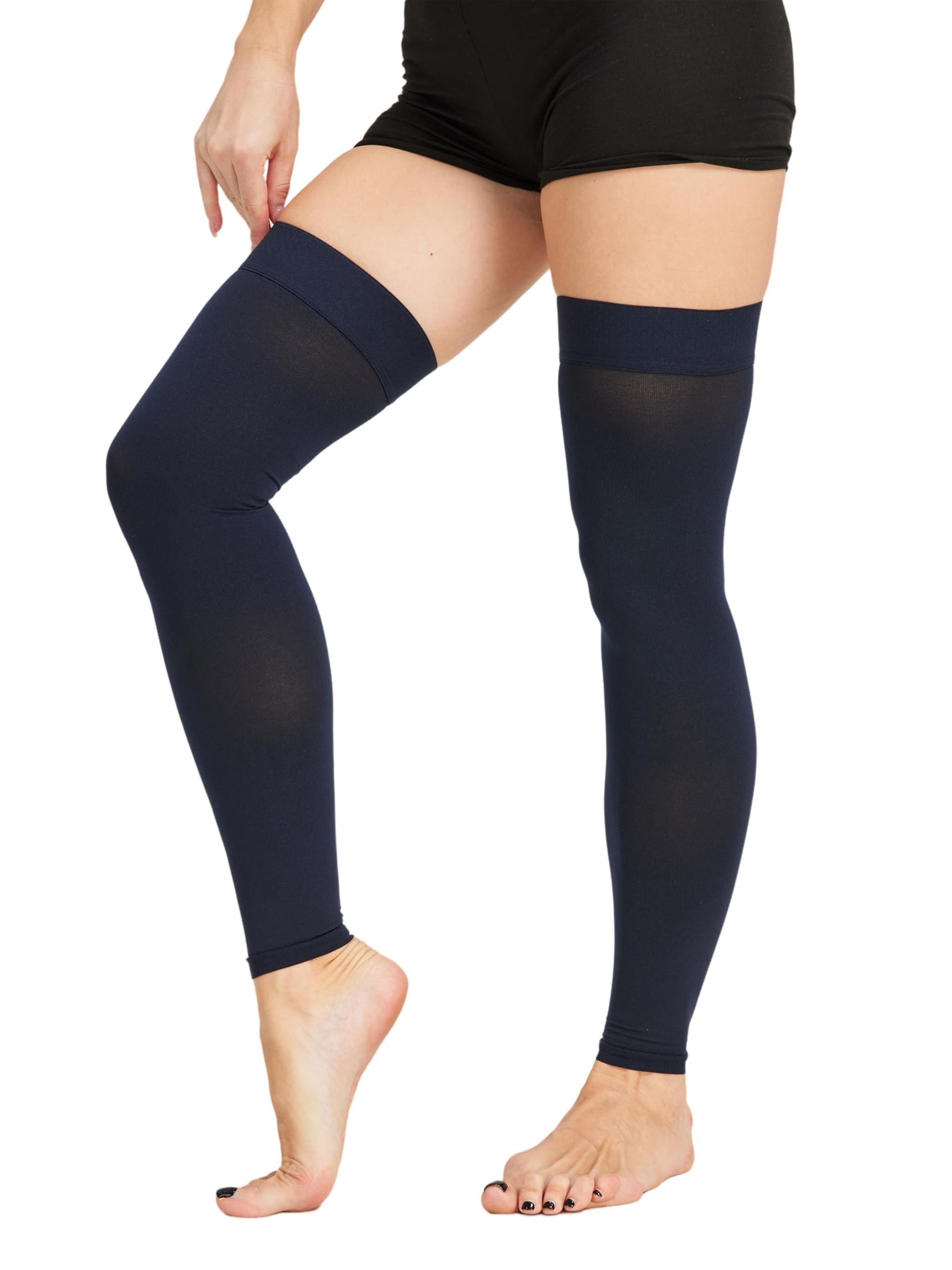 Thigh High Open Toe Compression Stockings 20-30mmHg for Varicose Veins thumbnail 26