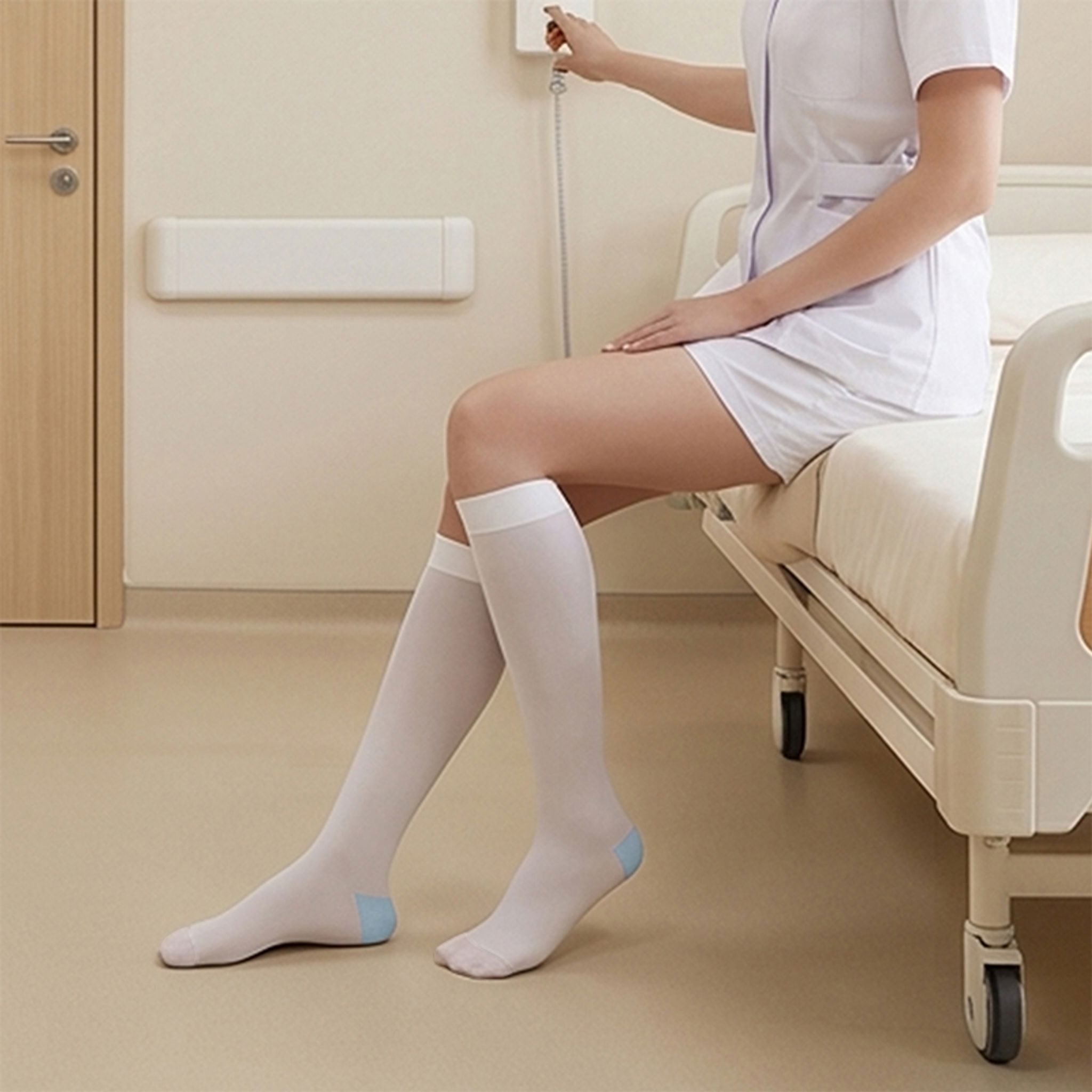 Hospital Medical Anti-Embolism Mid-Calf Socks Hospital Surgical Stockings thumbnail 10