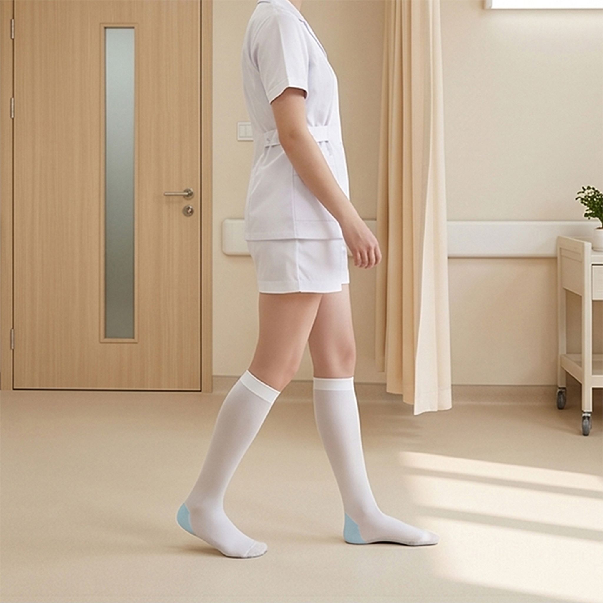 Hospital Medical Anti-Embolism Mid-Calf Socks Hospital Surgical Stockings thumbnail 8