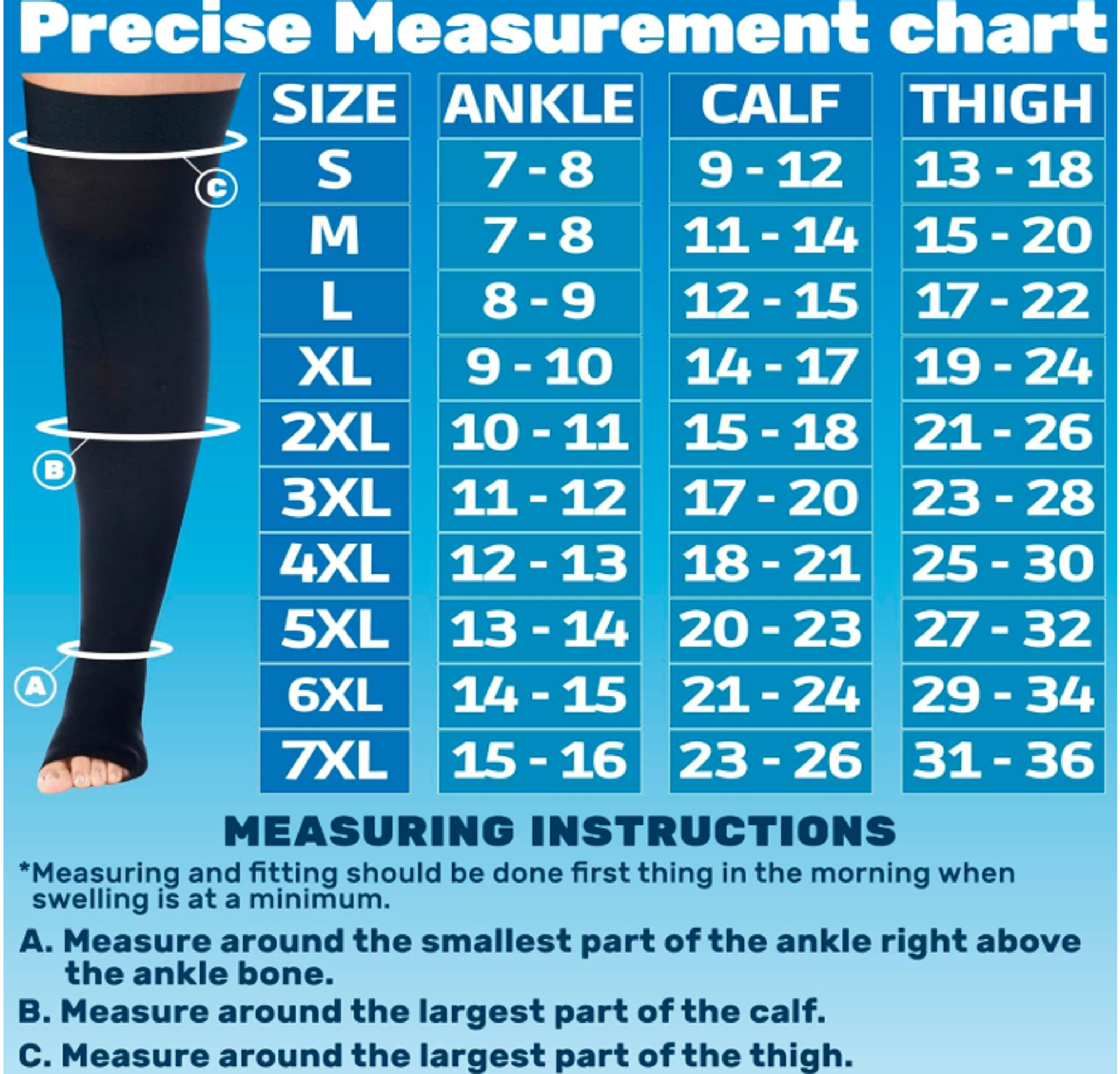 20-30 mmHg Compression Stockings for Men and Women, Thigh High Length, Dot-Top, Open Toe – S-7XL