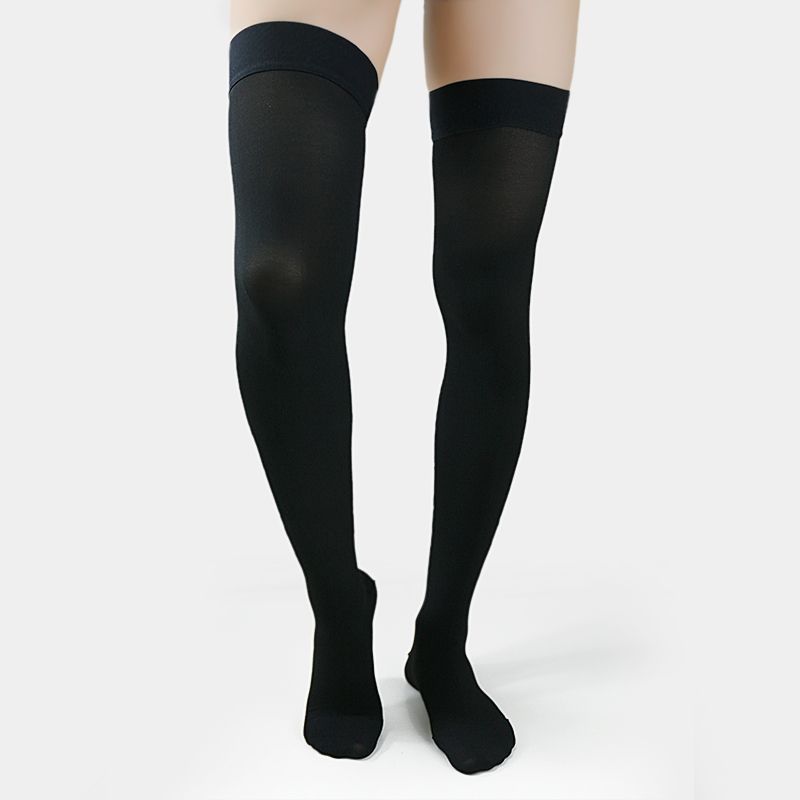 Medical Compression Stockings for Women 20-30mmHg Varicose Vein Pantyhose Knee High with Anti Slip Silicone Band Graduated