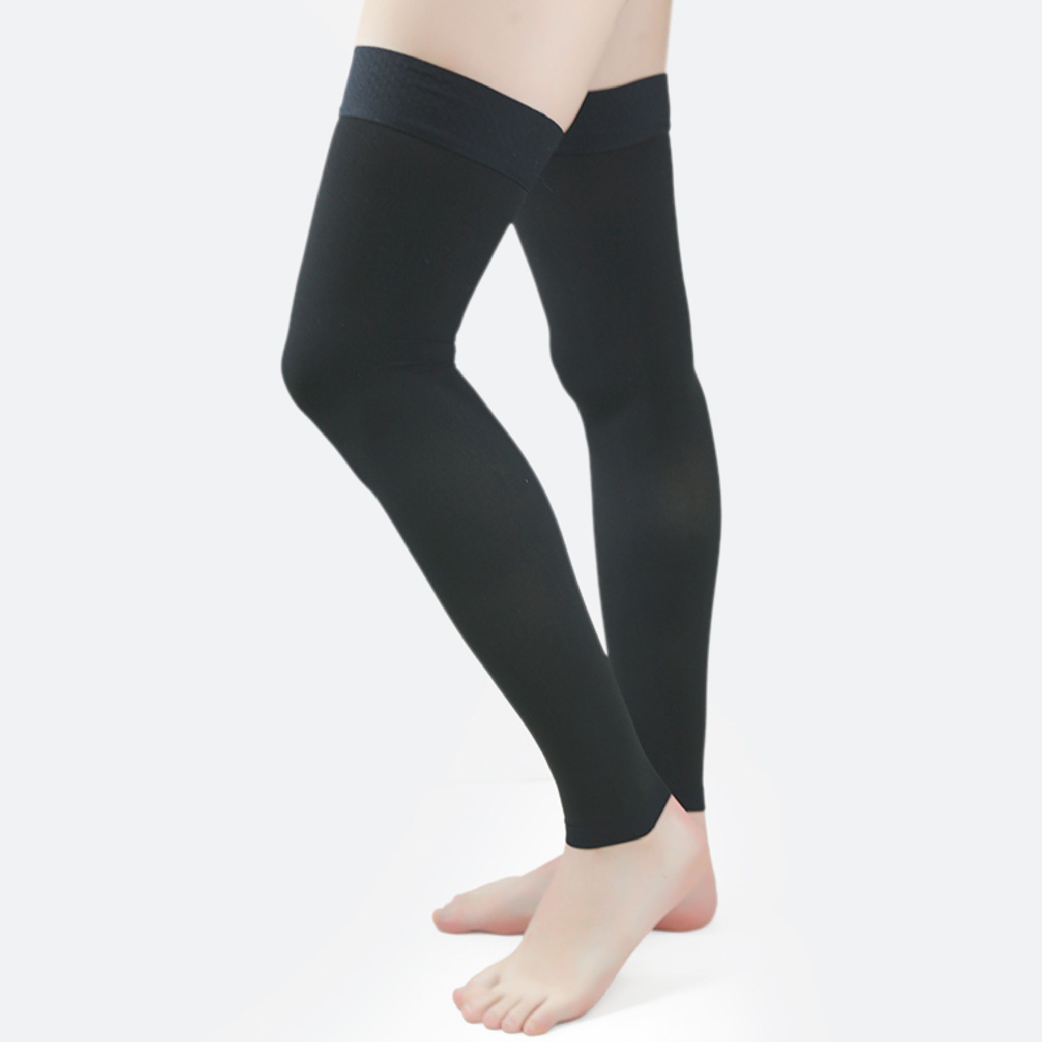 Medical Compression Stockings for Women 20-30mmHg Varicose Vein Pantyhose Knee High with Anti Slip Silicone Band Graduated thumbnail 7
