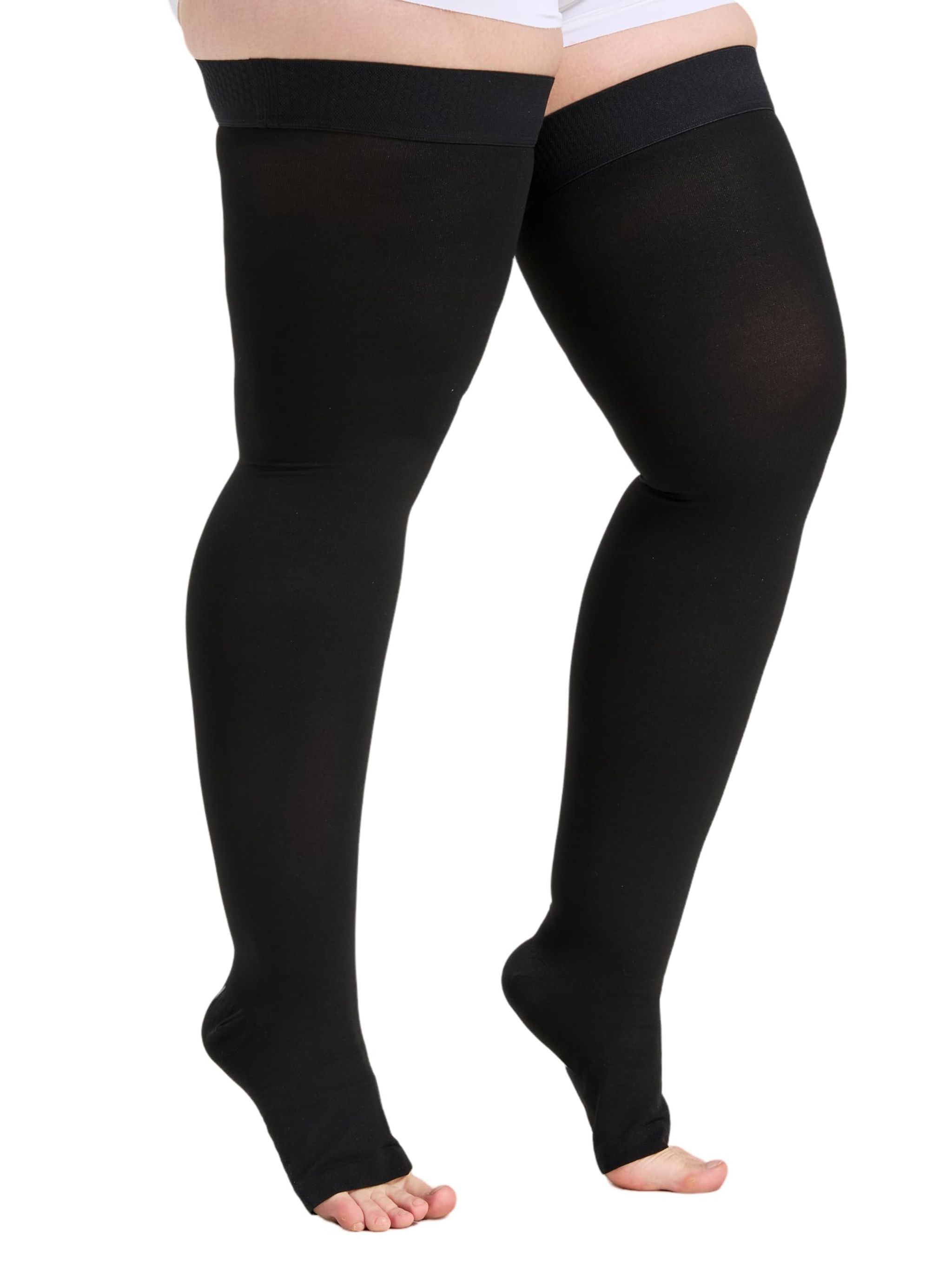 20-30 mmHg Compression Stockings for Men and Women, Thigh High Length, Dot-Top, Open Toe thumbnail 12