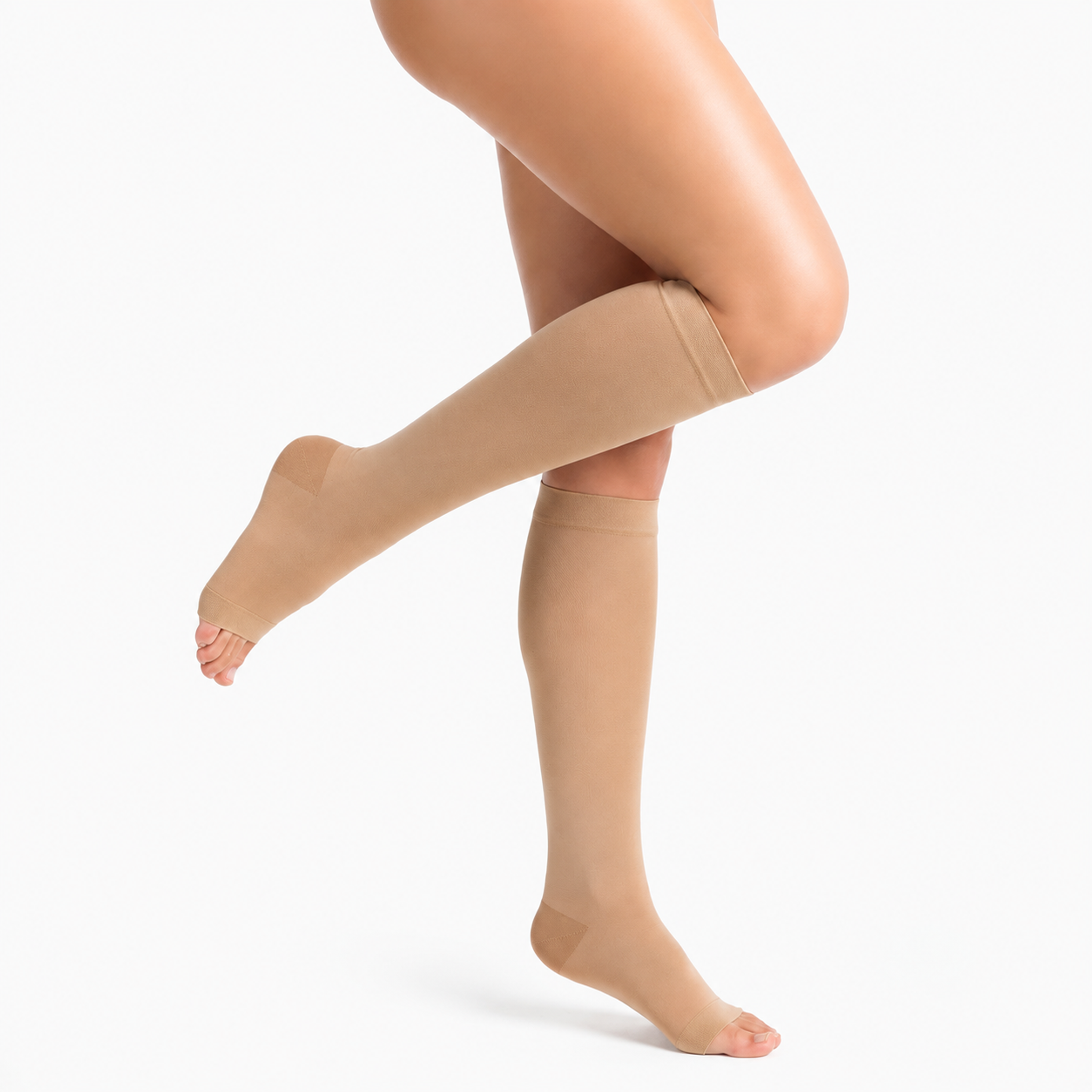 Sheer Medical-Knee-high Open Toe Compression Stockings  20-30mmHg for Varicose Veins thumbnail 14