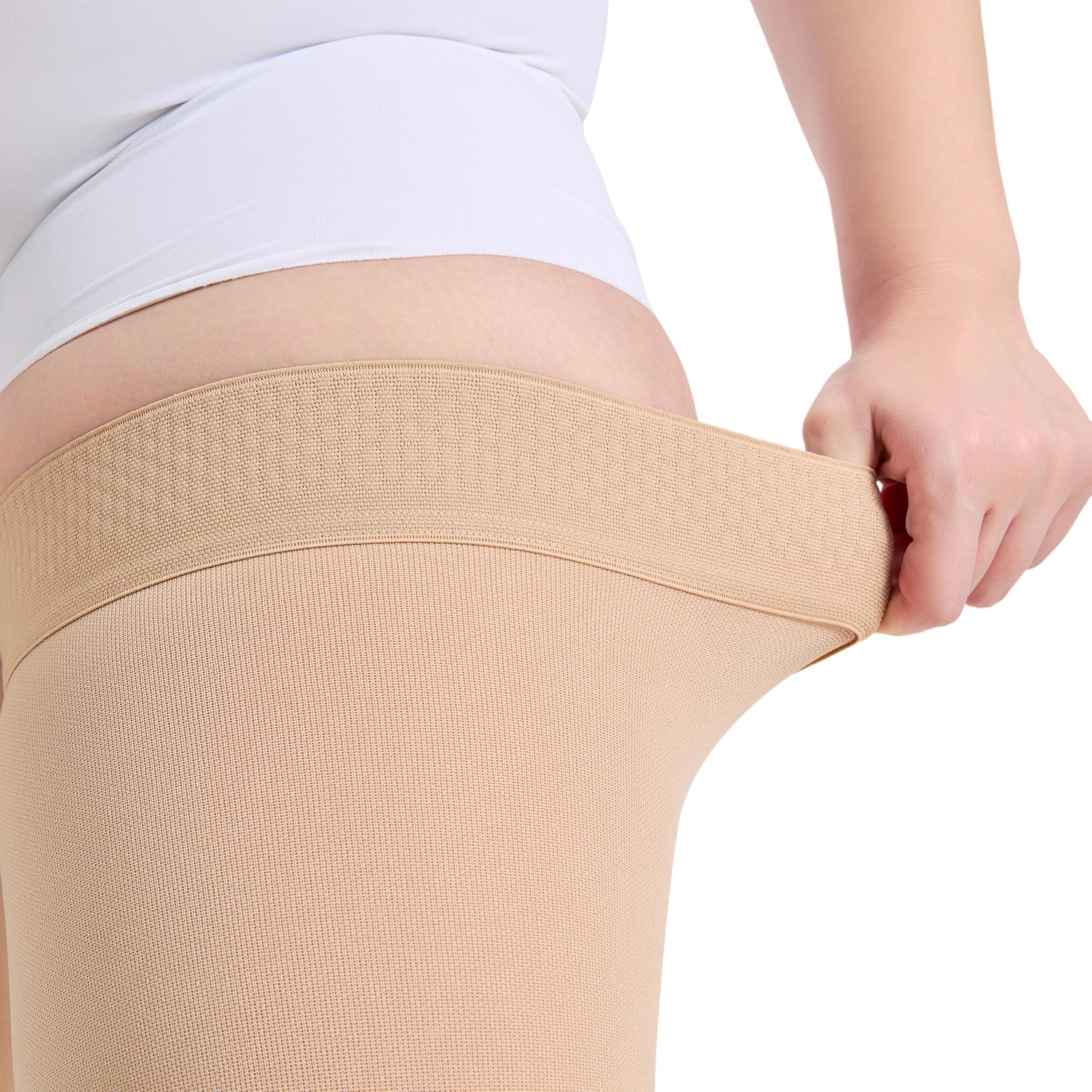 Medias de compresión médicas para mujer 20-30mmHg, pantimedias para varices hasta la rodilla, con banda de silicona antideslizante y compresión graduada miniatura 6