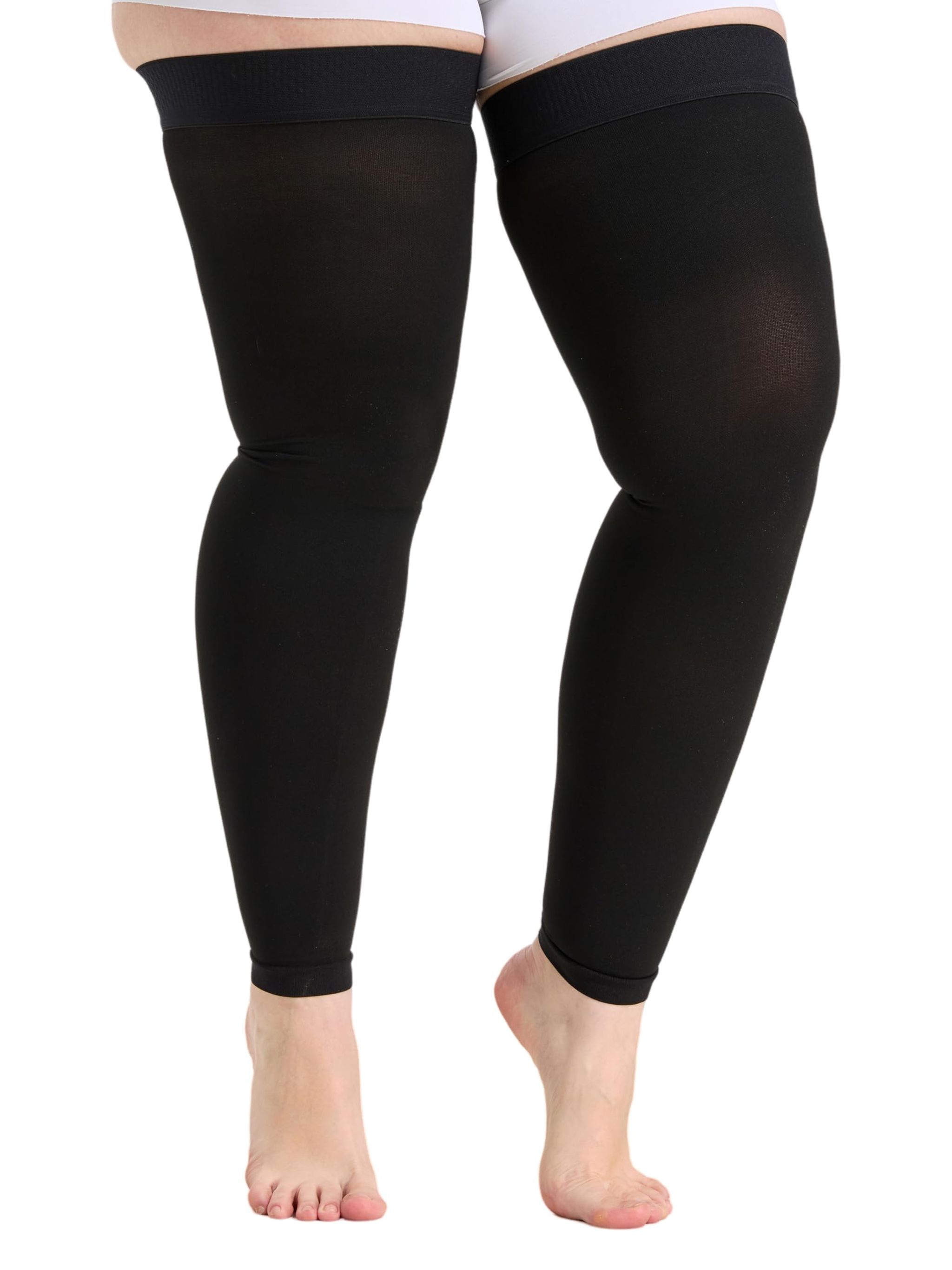 Thigh High Open Toe Compression Stockings 20-30mmHg for Varicose Veins thumbnail 18