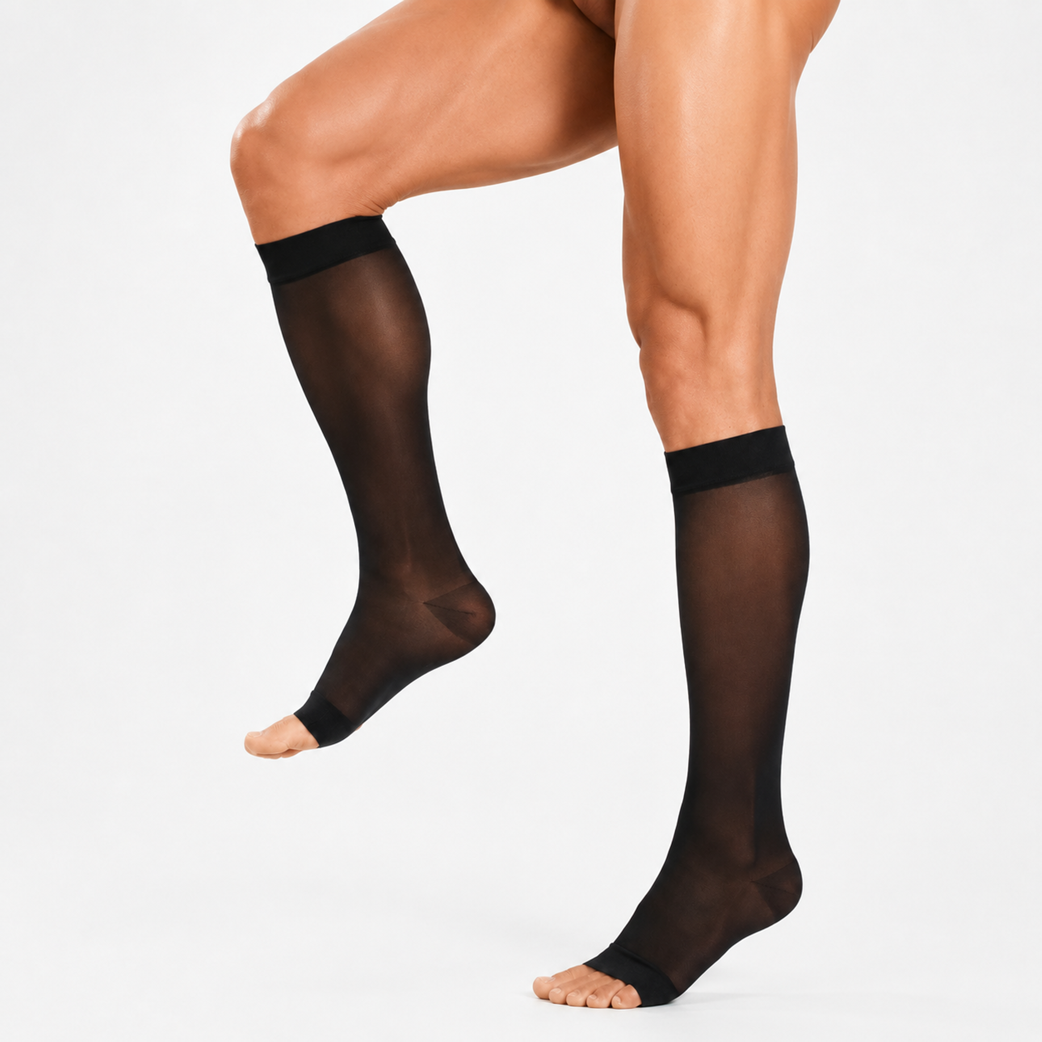Sheer Medical-Knee-high Open Toe Compression Stockings  20-30mmHg for Varicose Veins thumbnail 4