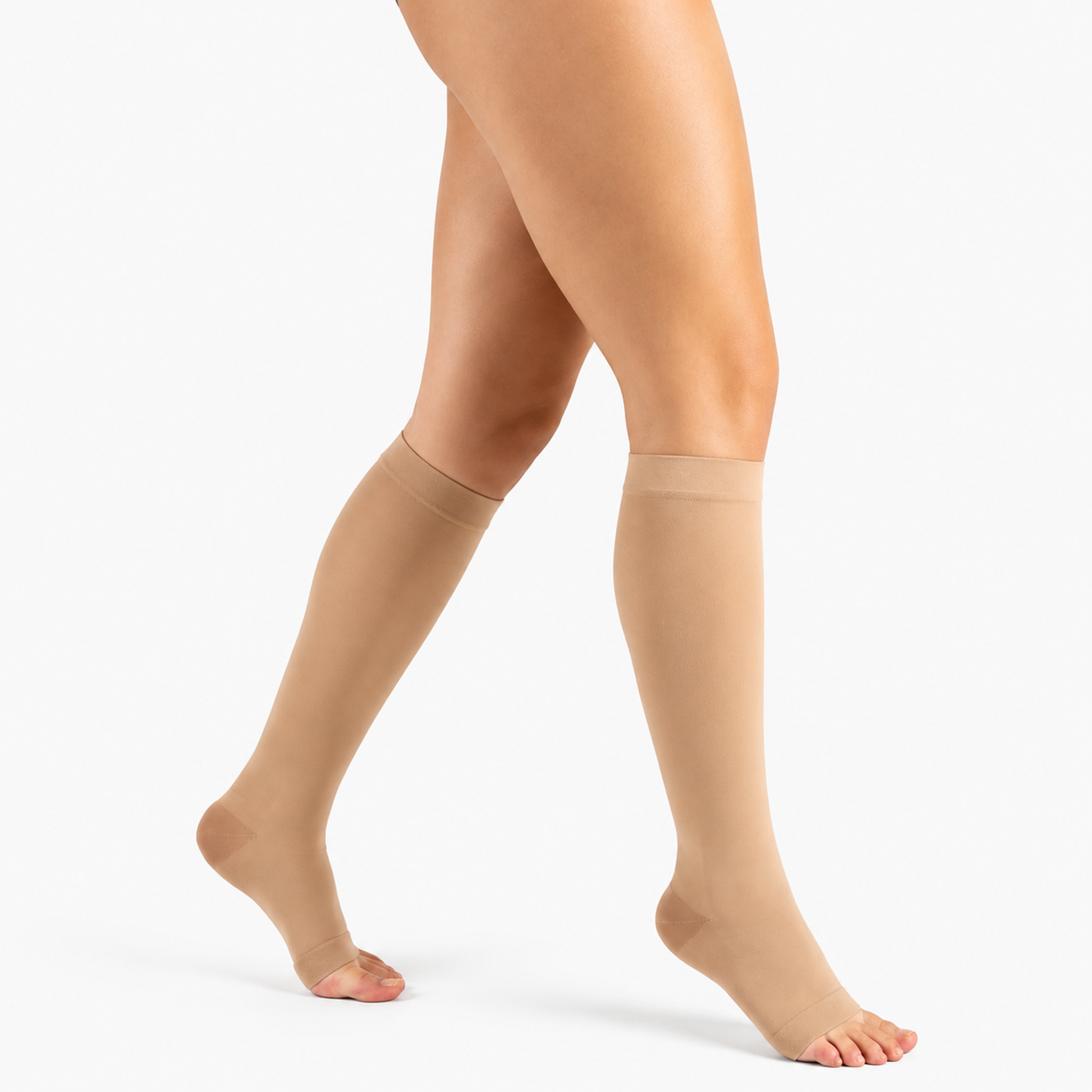 Sheer Medical-Knee-high Open Toe Compression Stockings  20-30mmHg for Varicose Veins thumbnail 15