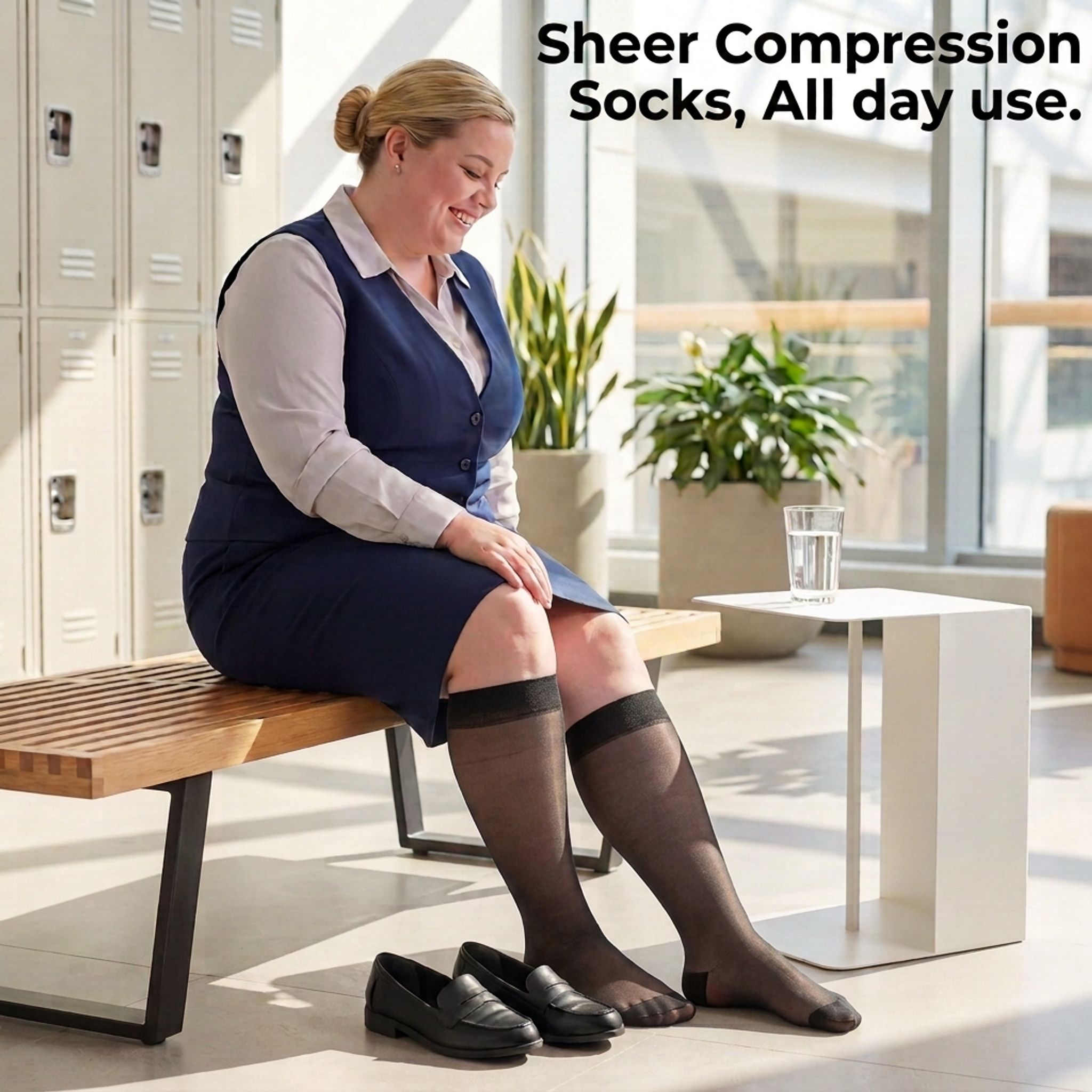 Sheer Medical Grade 20-30 mmHg Graduated Compression Socks high quality Knee High socks for travel /long standing thumbnail 3