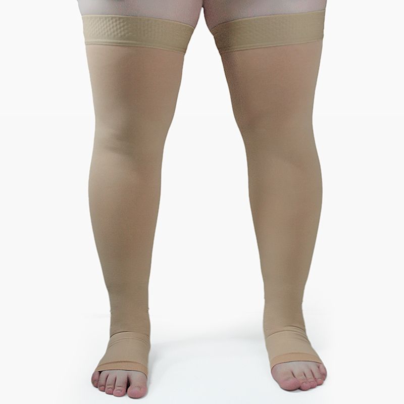 Thigh High Open Toe Compression Stockings 20-30mmHg for Varicose Veins