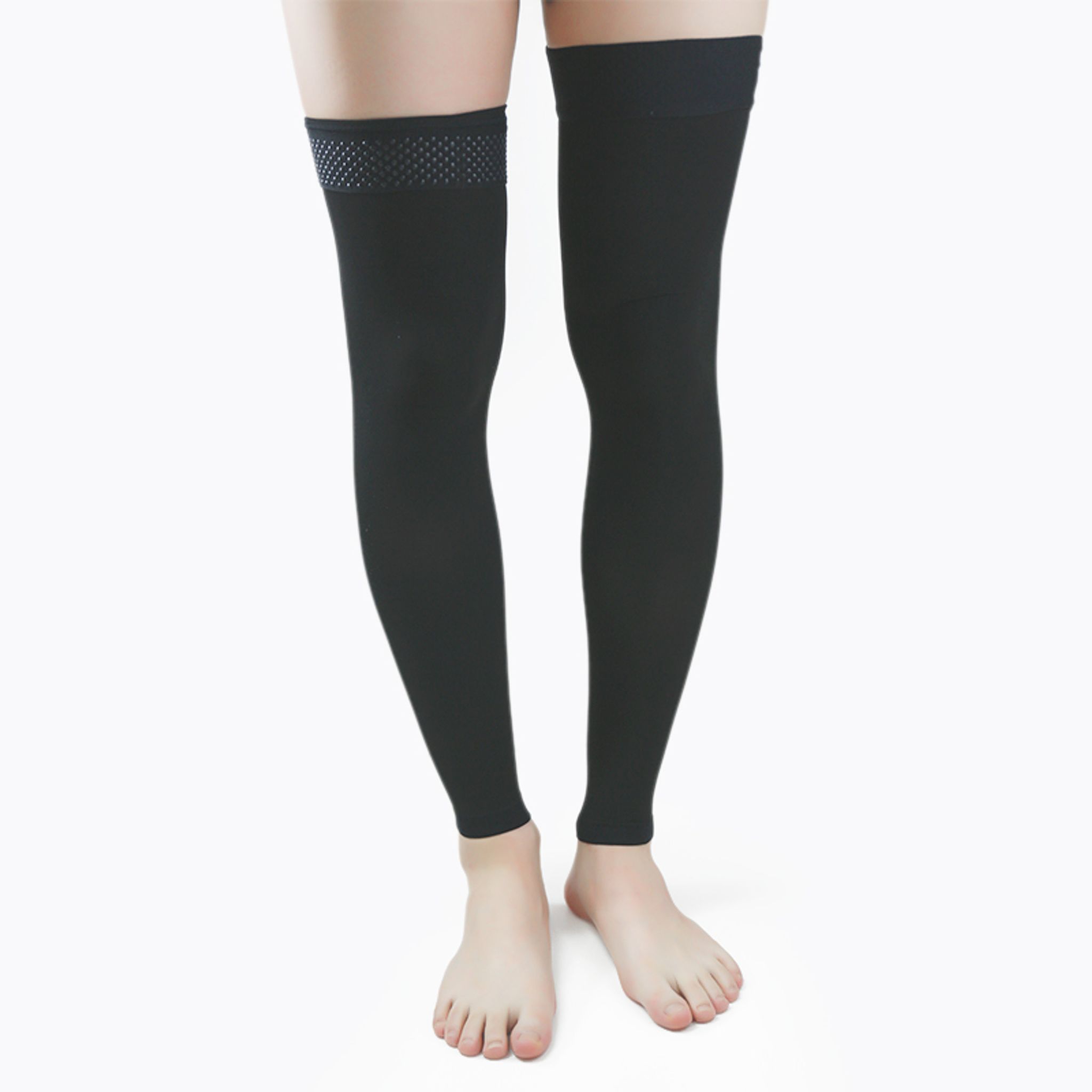 Medical Compression Stockings for Women 20-30mmHg Varicose Vein Pantyhose Knee High with Anti Slip Silicone Band Graduated thumbnail 9