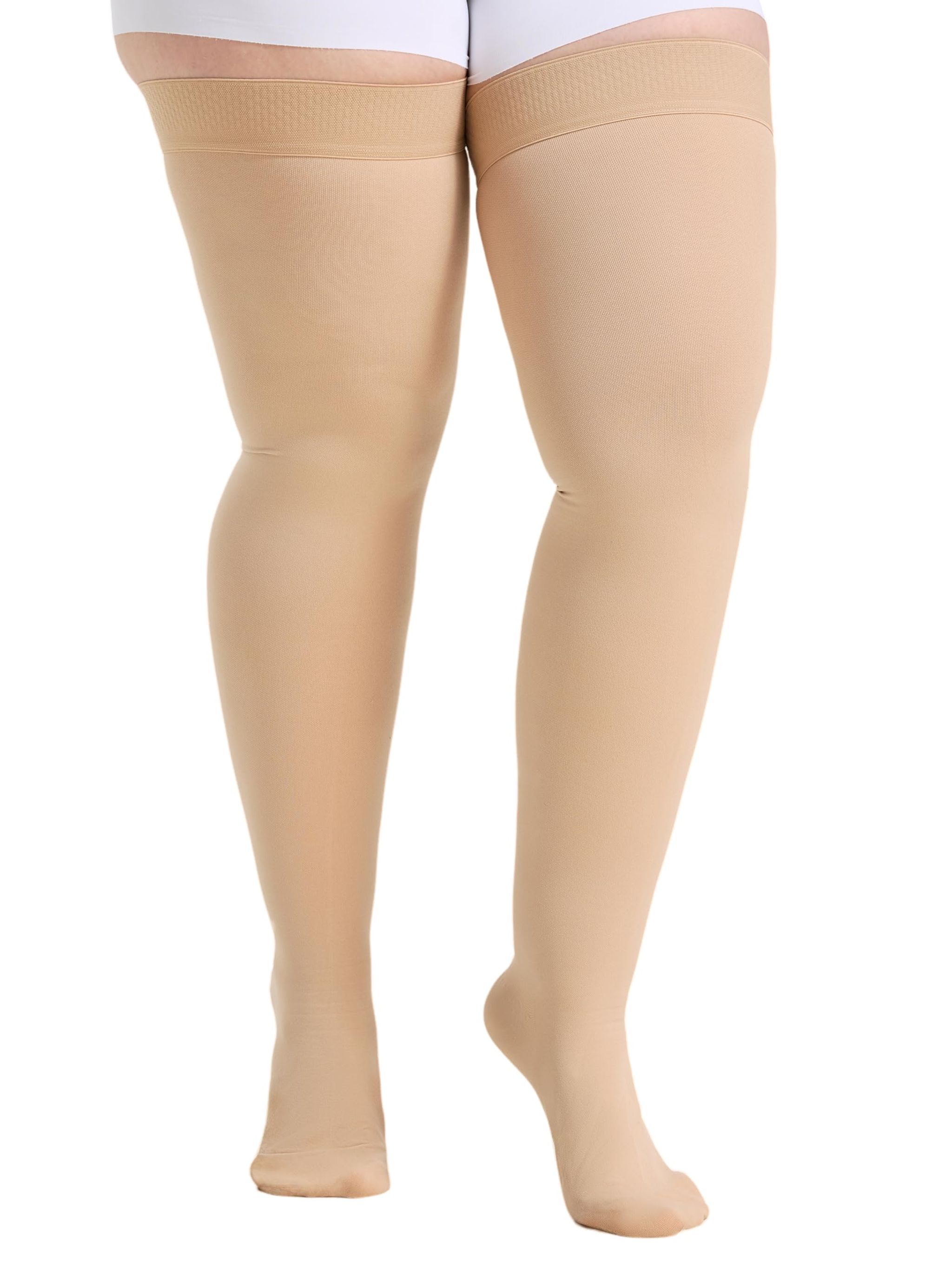 Medias de compresión médicas para mujer 20-30mmHg, pantimedias para varices hasta la rodilla, con banda de silicona antideslizante y compresión graduada miniatura 5