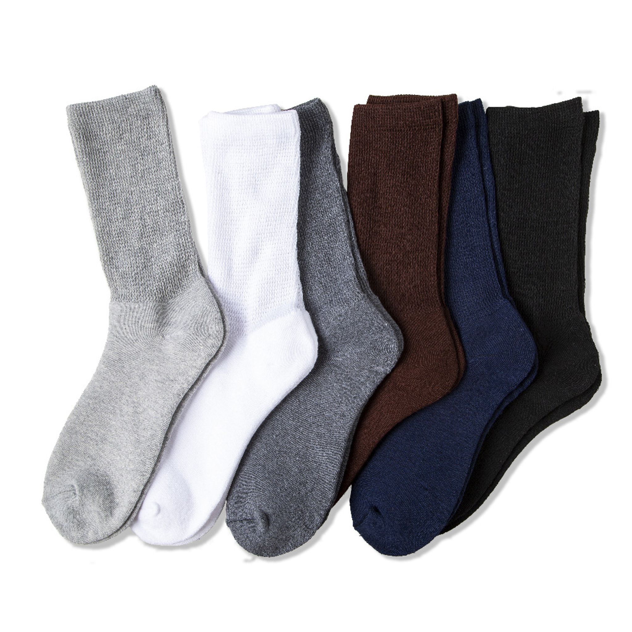 Wholesale Patient Bamboo Anti slip Ultra Soft Loose Seamless Hospital Ankle White Diabetic Socks thumbnail 5