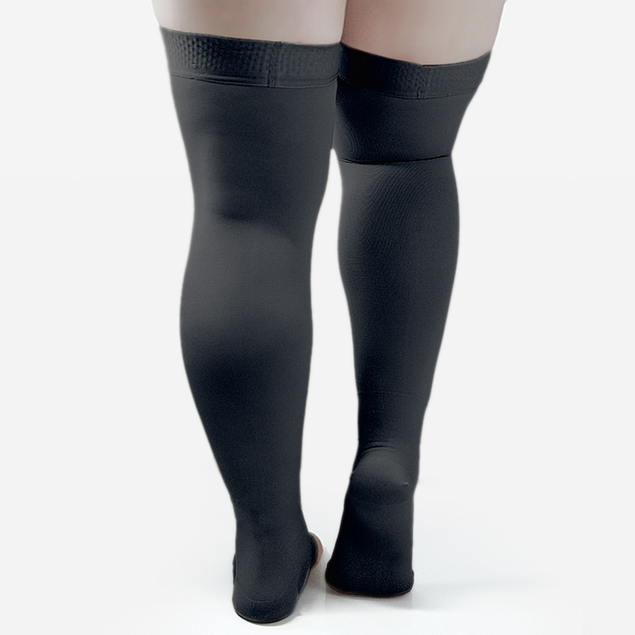 Thigh High Open Toe Compression Stockings 20-30mmHg for Varicose Veins thumbnail 10