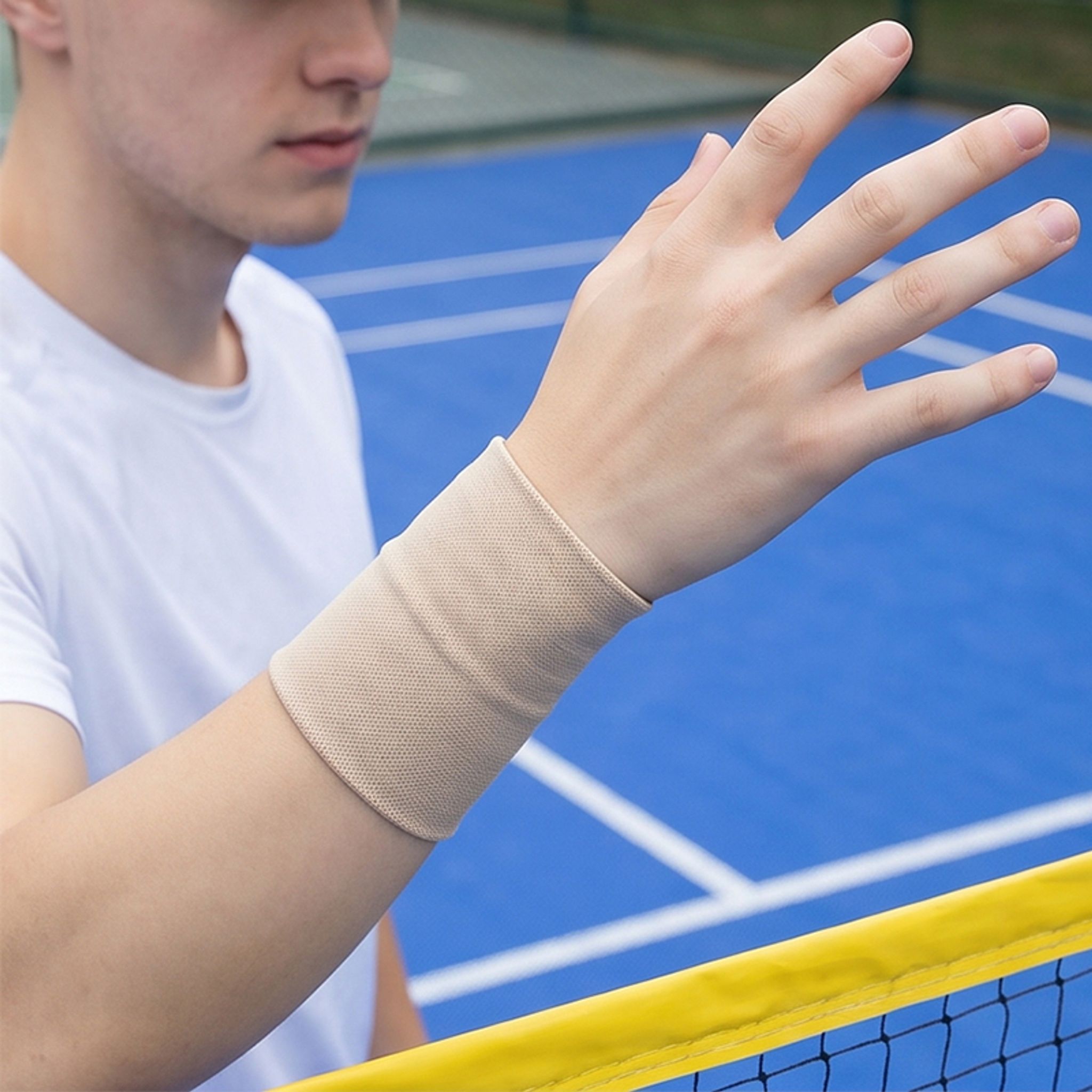 Manguito de compresión para la muñeca, vendas y soportes elásticos de compresión con bandas absorbedoras de sudor para deportistas hombres y mujeres, jugadores de tenis miniatura 14