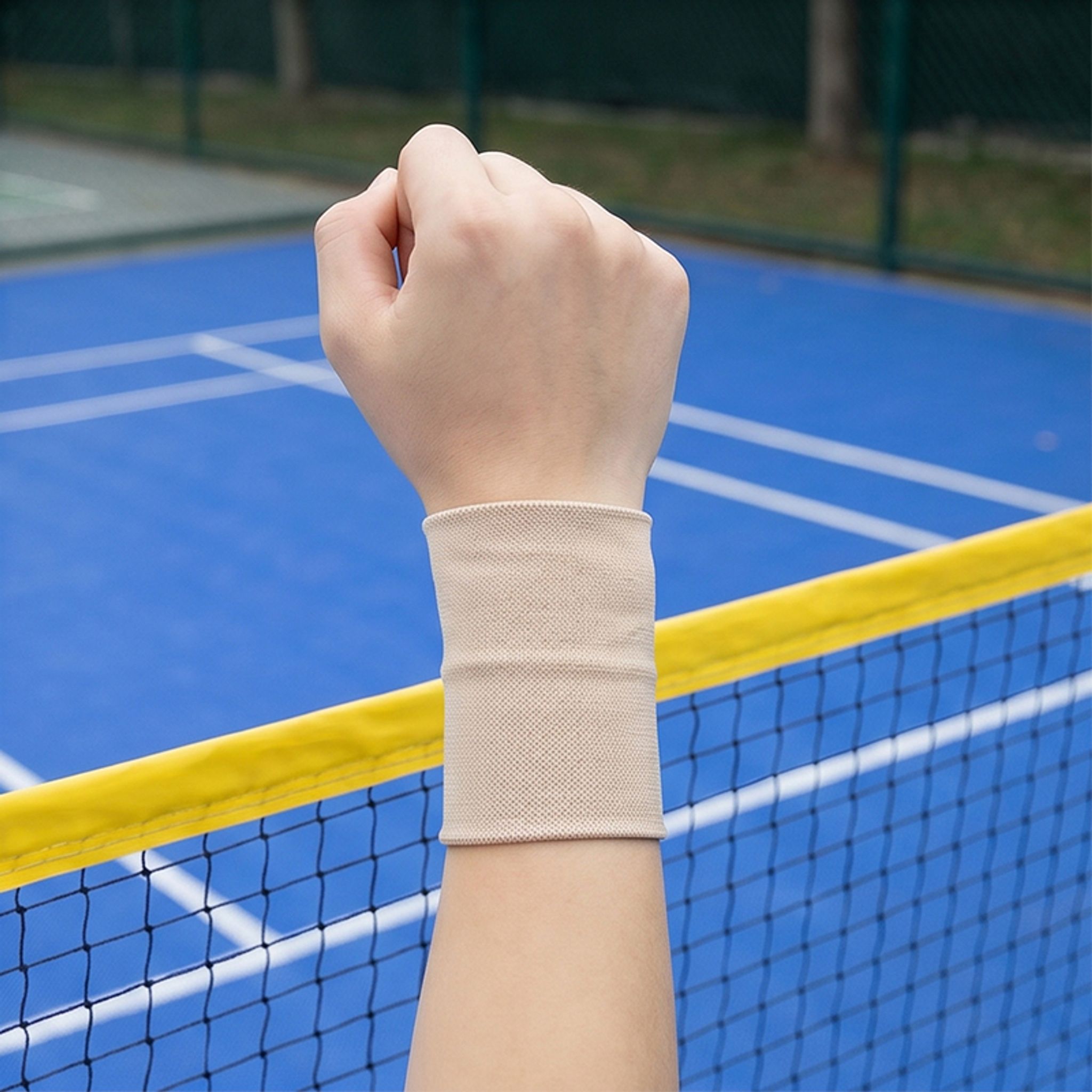 Manguito de compresión para la muñeca, vendas y soportes elásticos de compresión con bandas absorbedoras de sudor para deportistas hombres y mujeres, jugadores de tenis miniatura 15