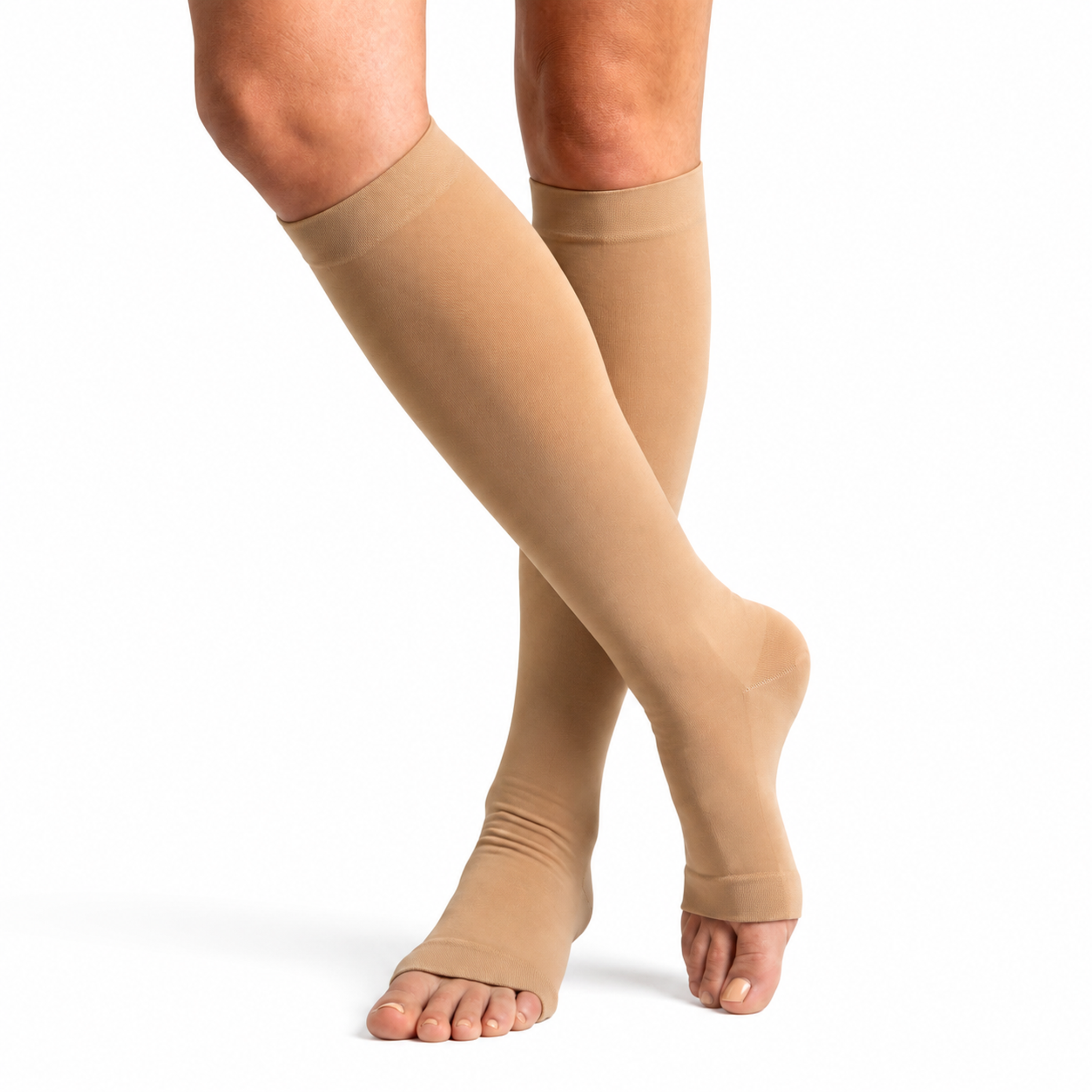 Sheer Medical-Knee-high Open Toe Compression Stockings  20-30mmHg for Varicose Veins thumbnail 12