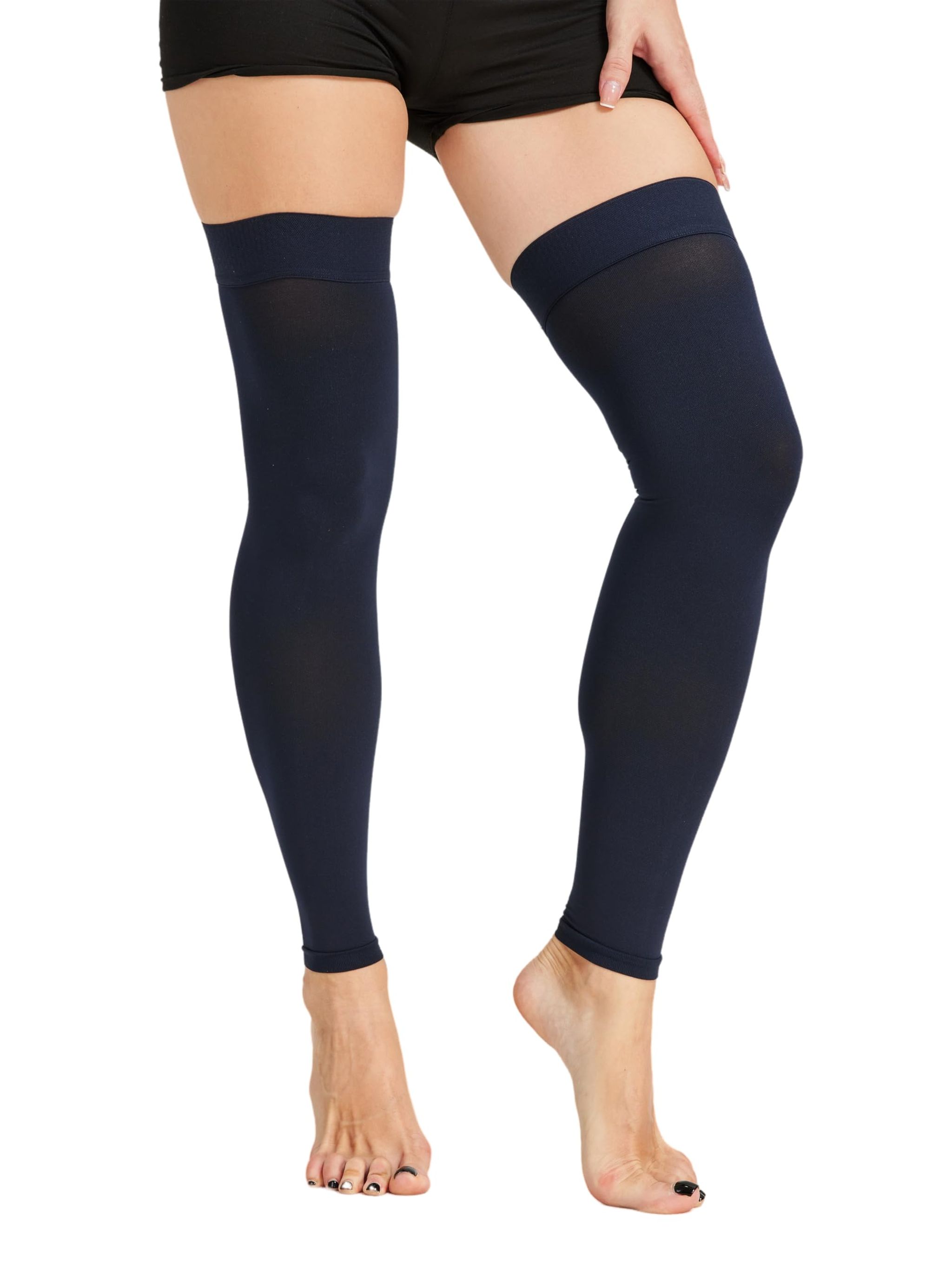 Thigh High Open Toe Compression Stockings 20-30mmHg for Varicose Veins thumbnail 25