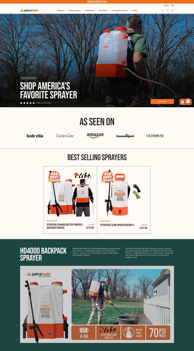 Petratools homepage screenshot