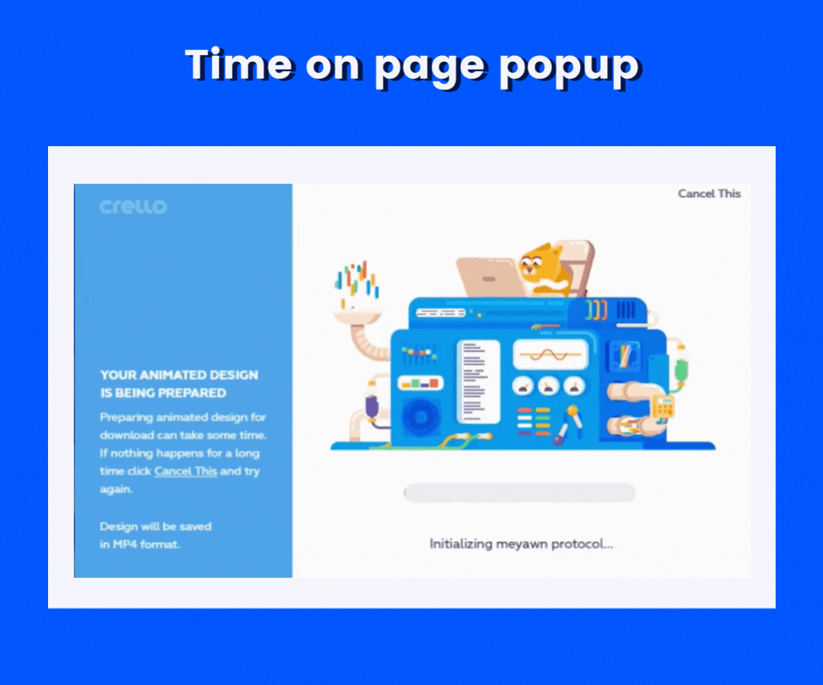 time on page popup