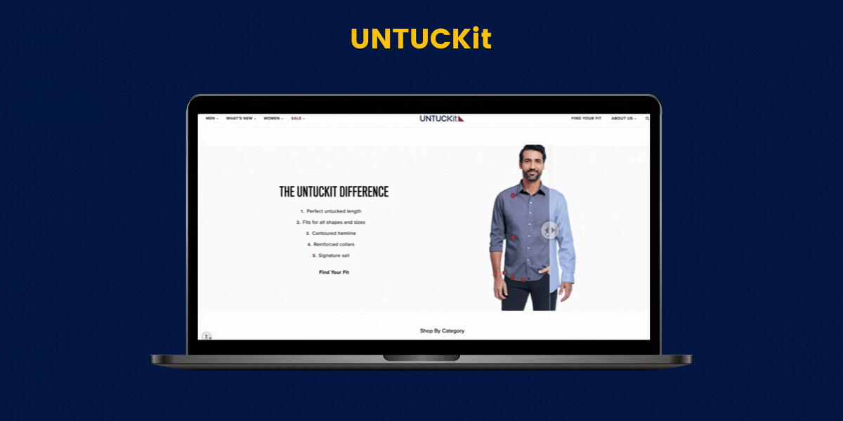 untuckit ecommerce website