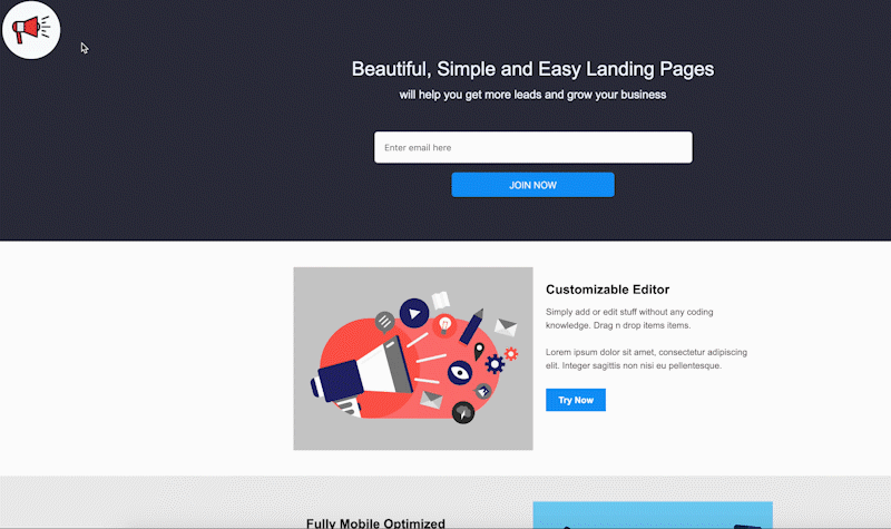 floating button demonstration gif