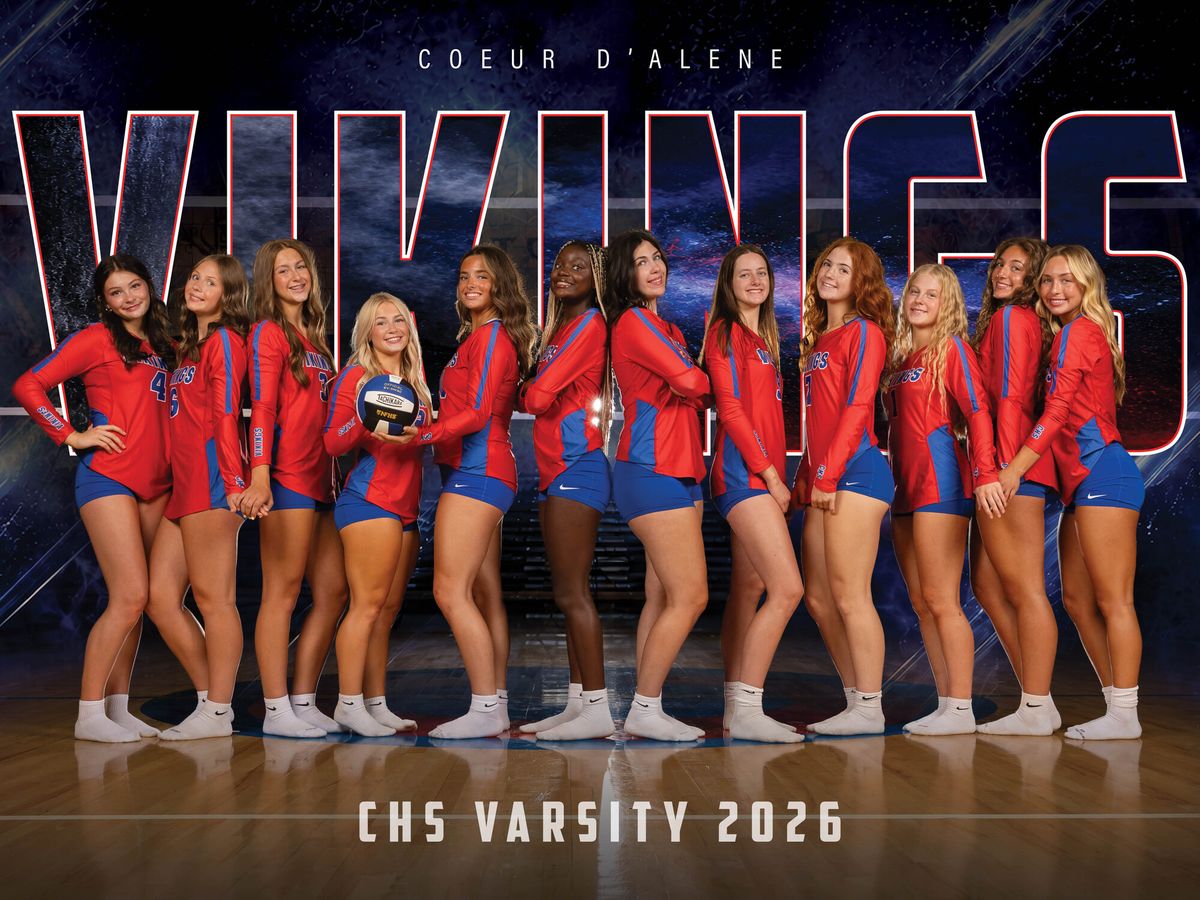 Team banner for the Coeur d'Alene Vikings volleyball program