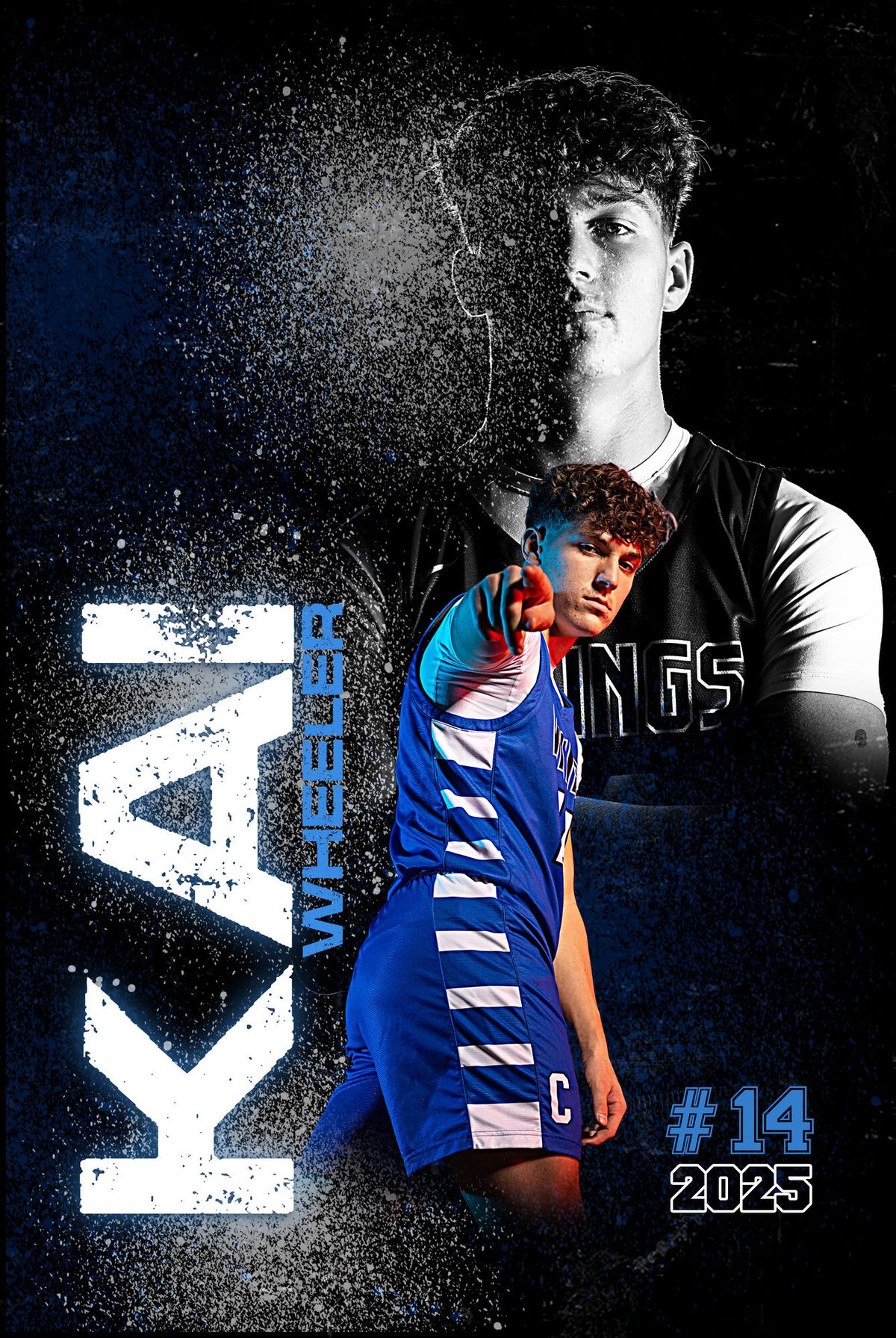 Individual athlete banner for a Coeur d'Alene Vikings football player