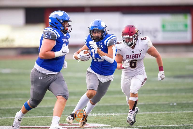 Coeur d'Alene Vikings Varsity Football vs Rigby at the University of Montana 8/19/22. photo 31